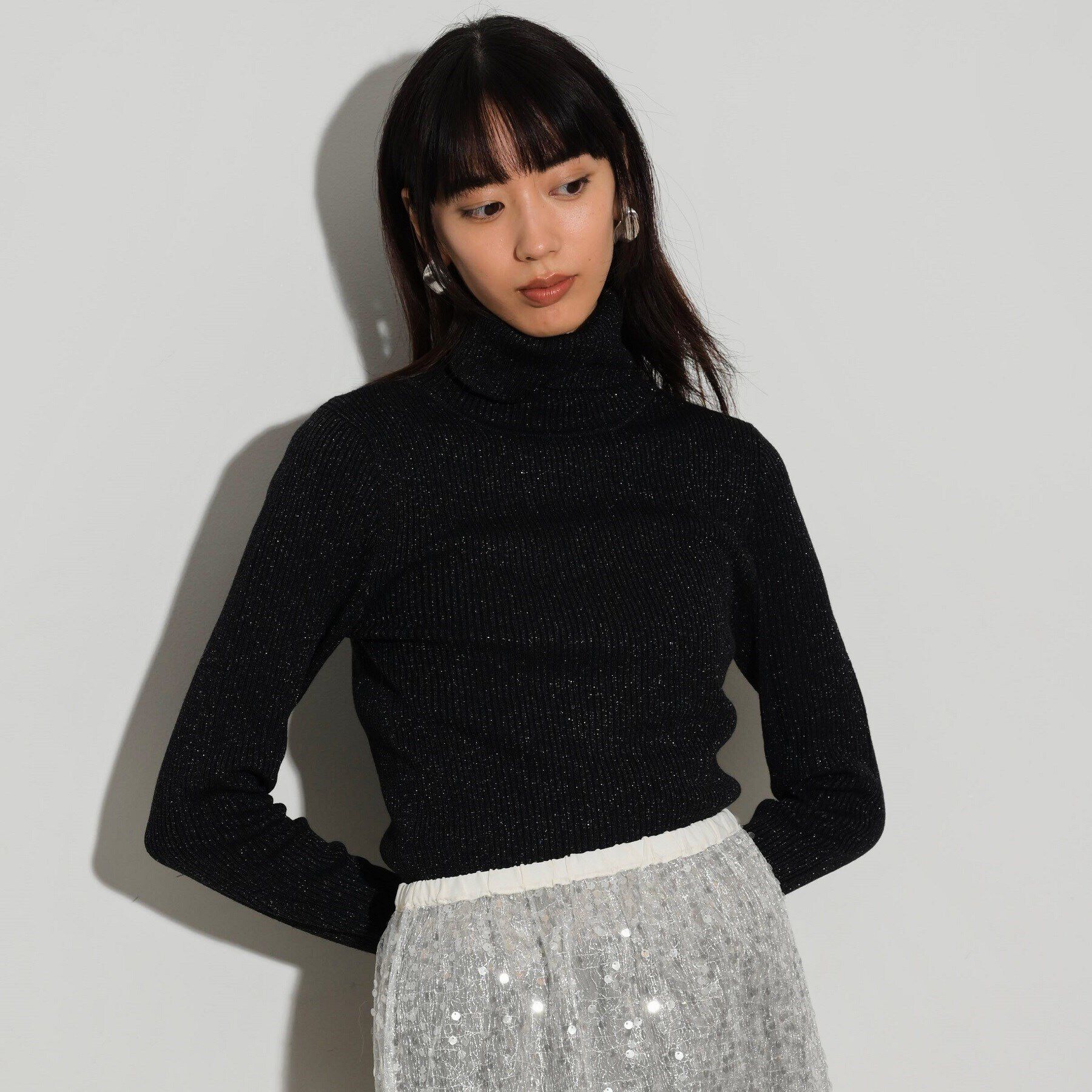 GALLEST「ラメリブタートルニット」|ニット・セーター|