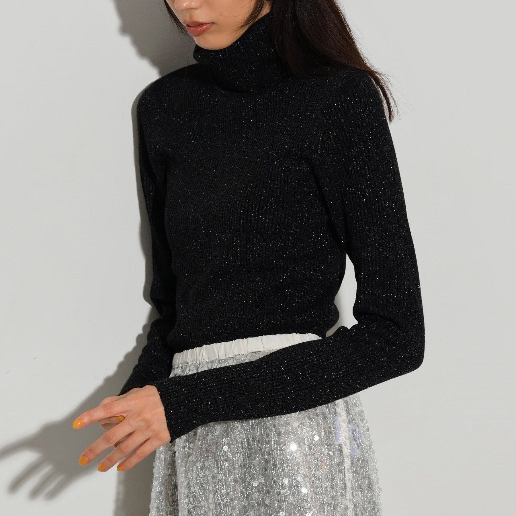 GALLEST「ラメリブタートルニット」|ニット・セーター|