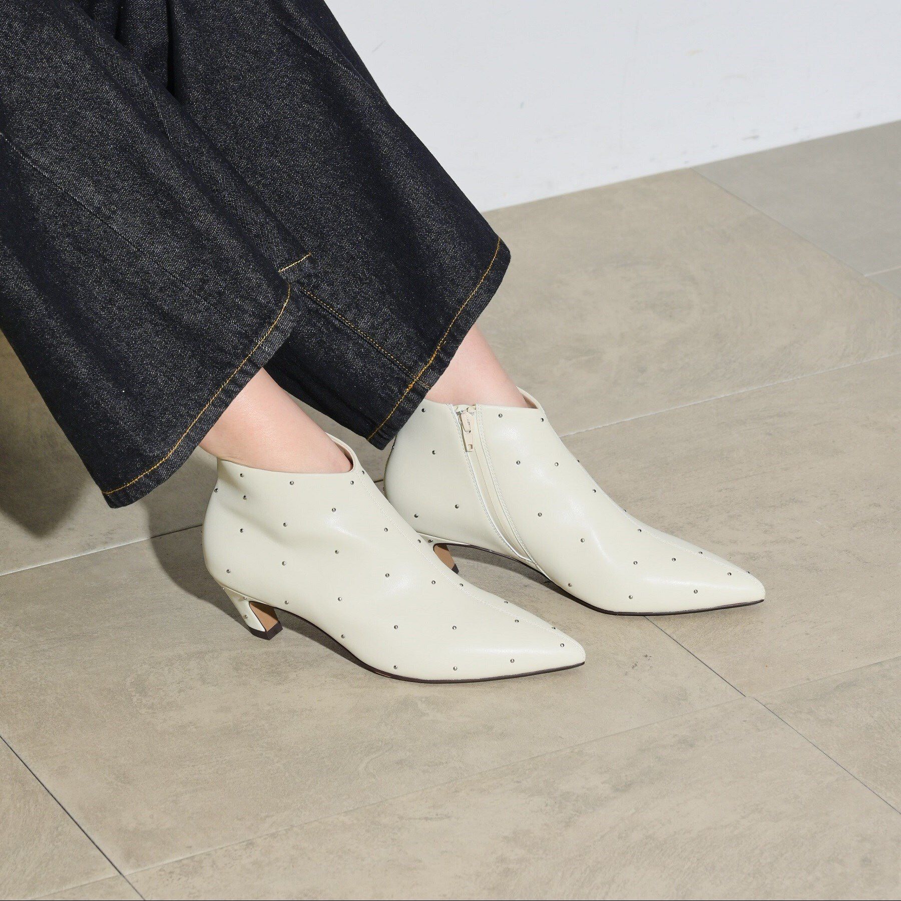 GALLEST「スタッズショートブーツ」|ショートブーツ|