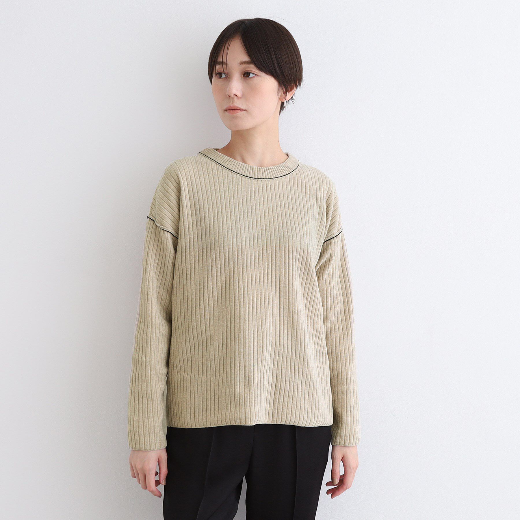 INDIVI「【トレンド◎／パイピングデザイン】モールヤーンニット」|ニット・セーター|