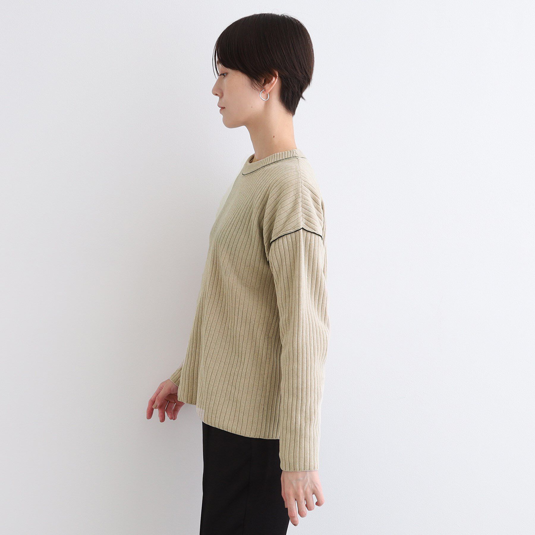 INDIVI「【トレンド◎／パイピングデザイン】モールヤーンニット」|ニット・セーター|