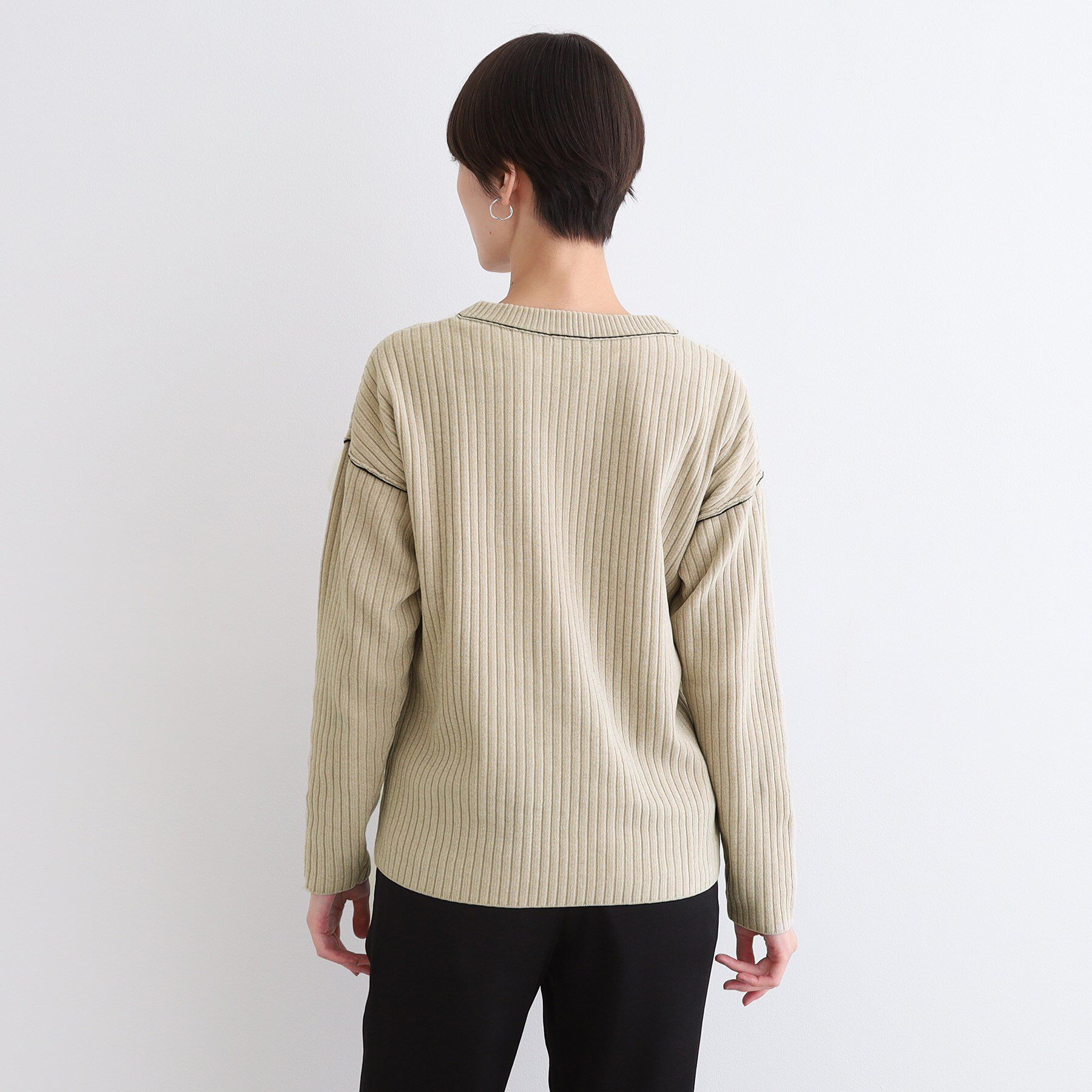 INDIVI「【トレンド◎／パイピングデザイン】モールヤーンニット」|ニット・セーター|