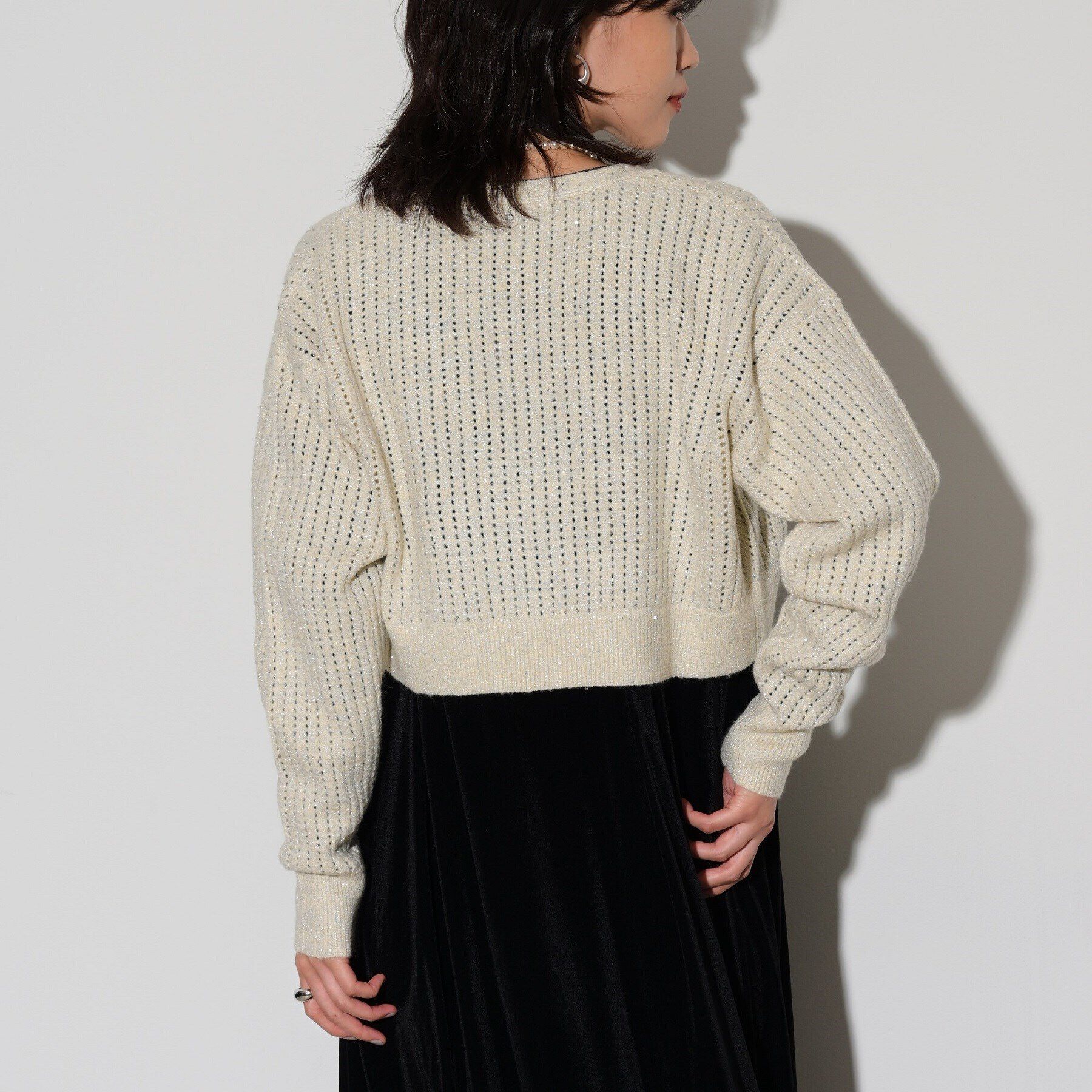 GALLEST「スパンコールジップカーディガン」|カーディガン|