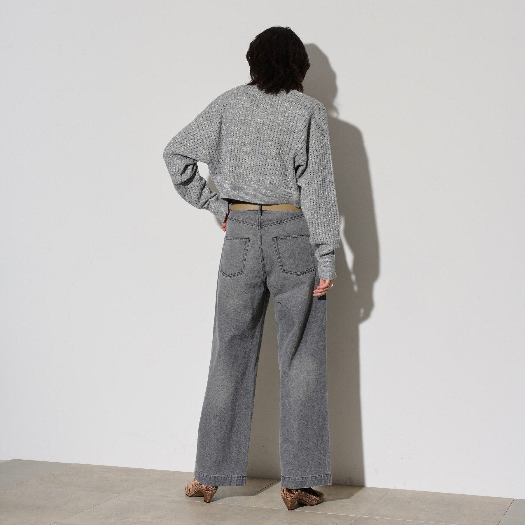 GALLEST「スパンコールジップカーディガン」|カーディガン|