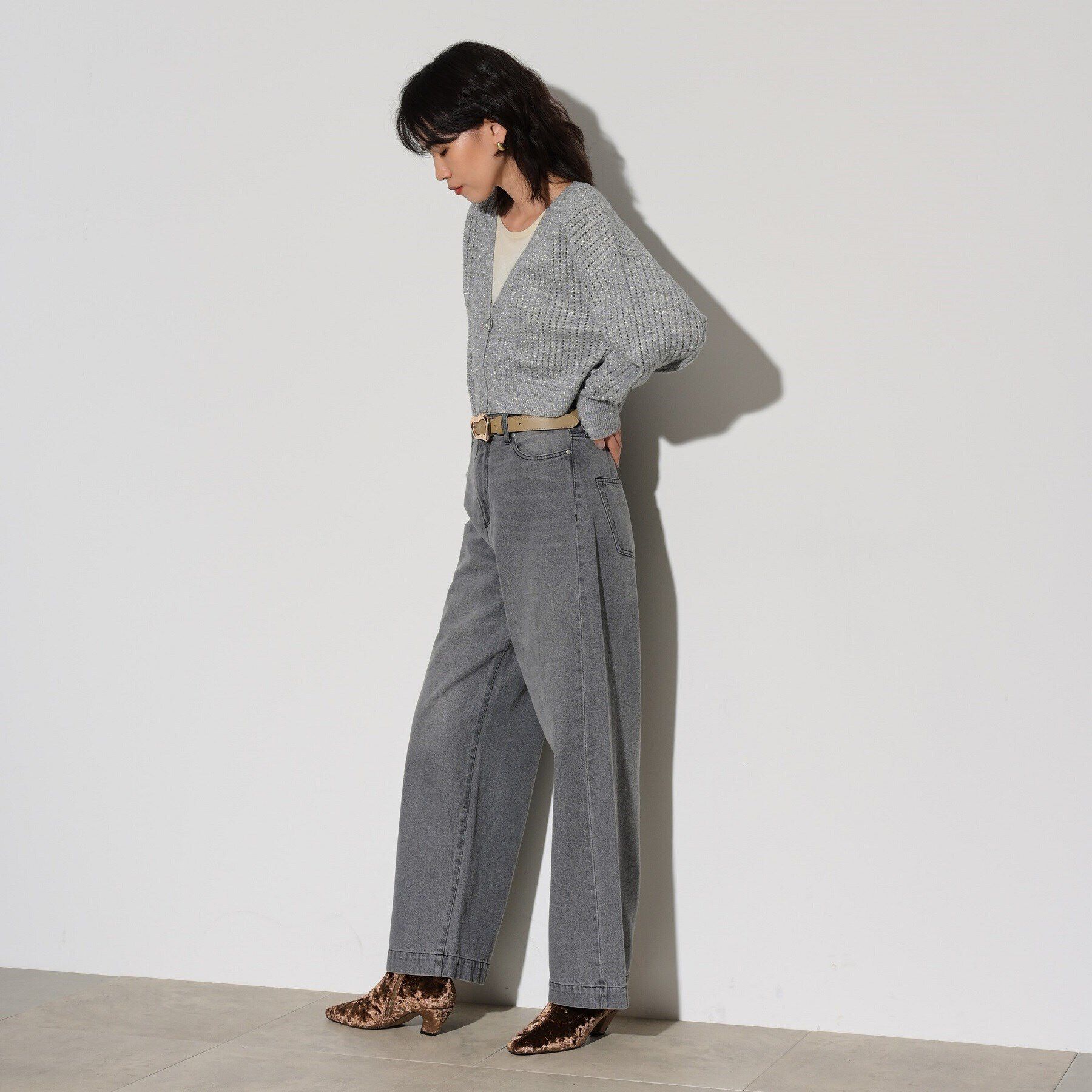 GALLEST「スパンコールジップカーディガン」|カーディガン|