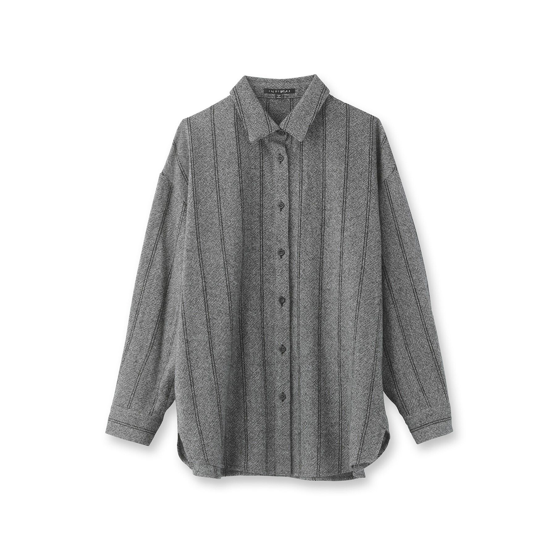 INDIVI「【日本製／インポート素材／SETUP可能】ストライプ柄ビックシャツ」|シャツ・ブラウス|