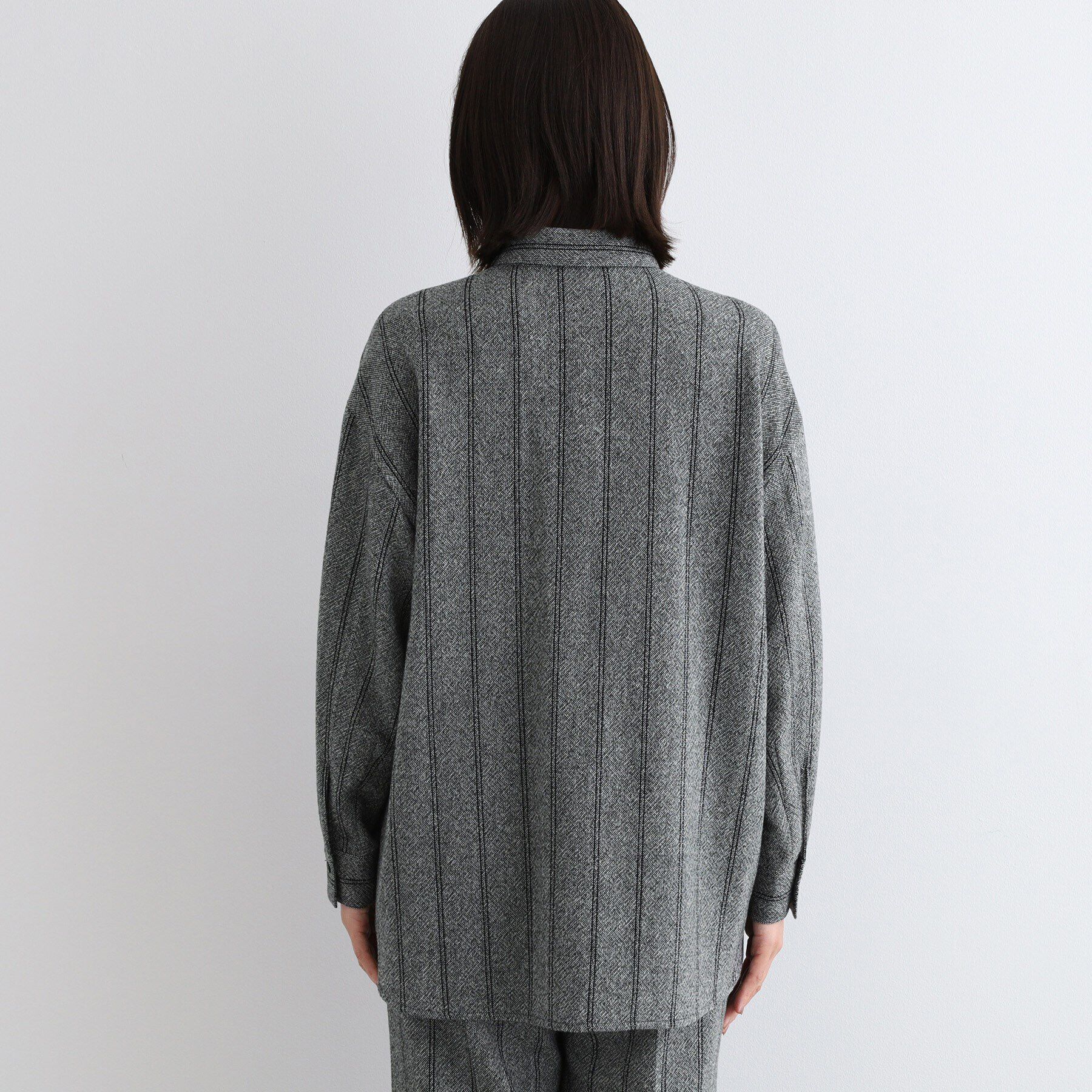 INDIVI「【日本製／インポート素材／SETUP可能】ストライプ柄ビックシャツ」|シャツ・ブラウス|