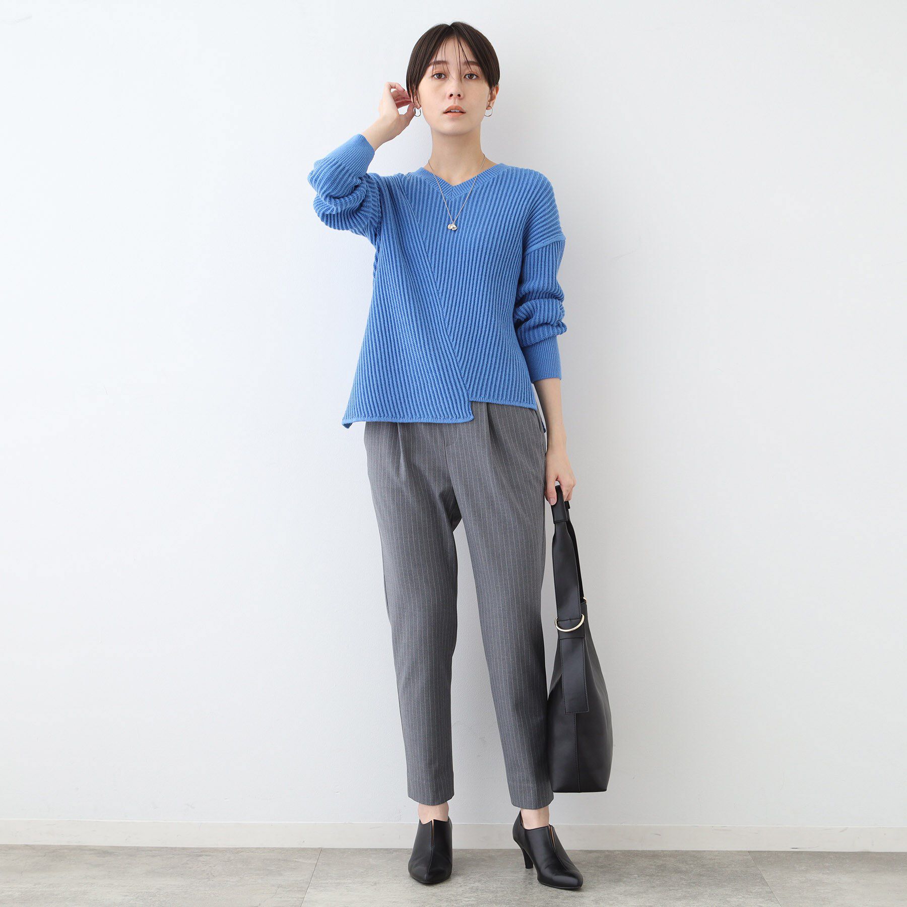 INDIVI「【洗える／コットン混】アシメデザインニット」|ニット・セーター|