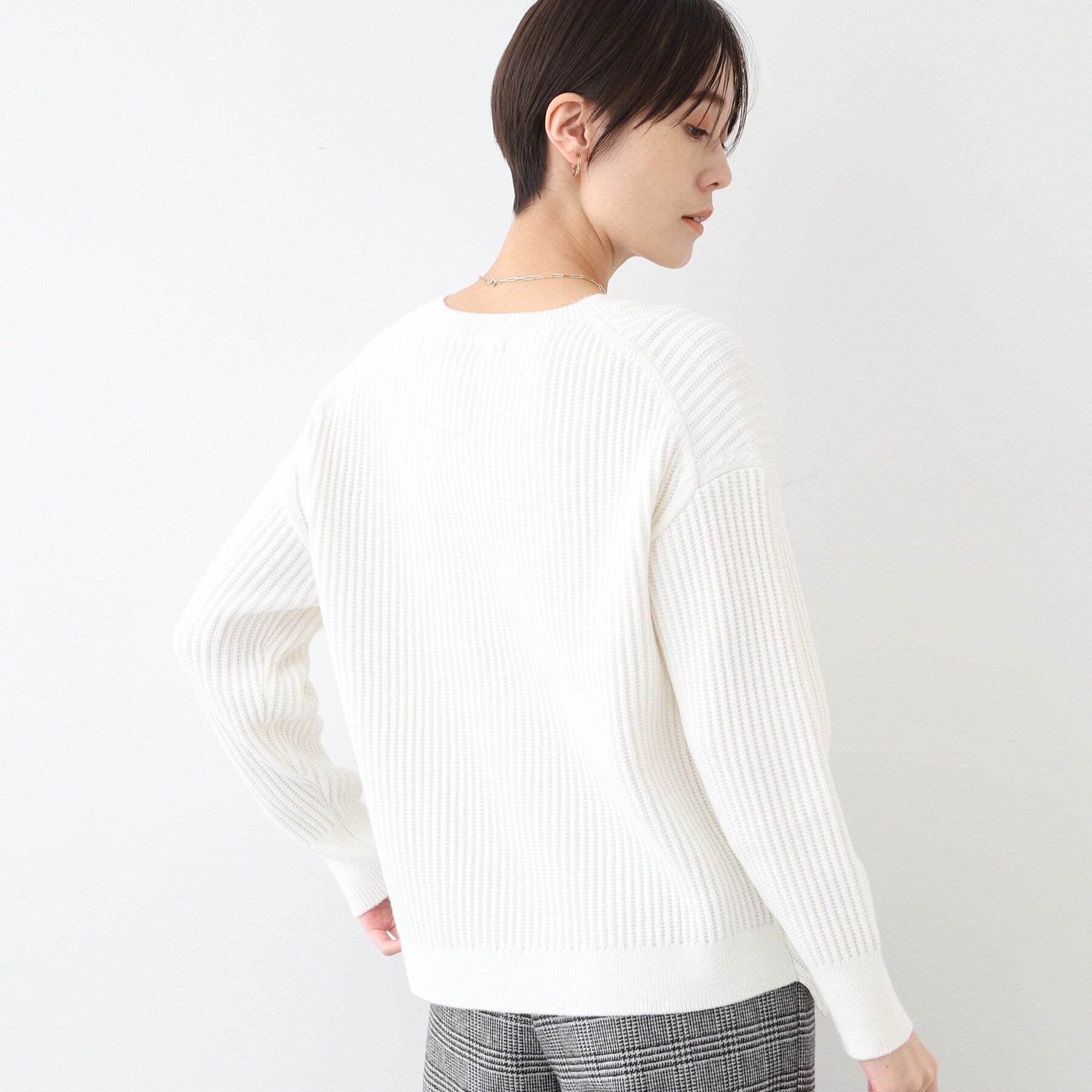 INDIVI「【洗える／コットン混】アシメデザインニット」|ニット・セーター|