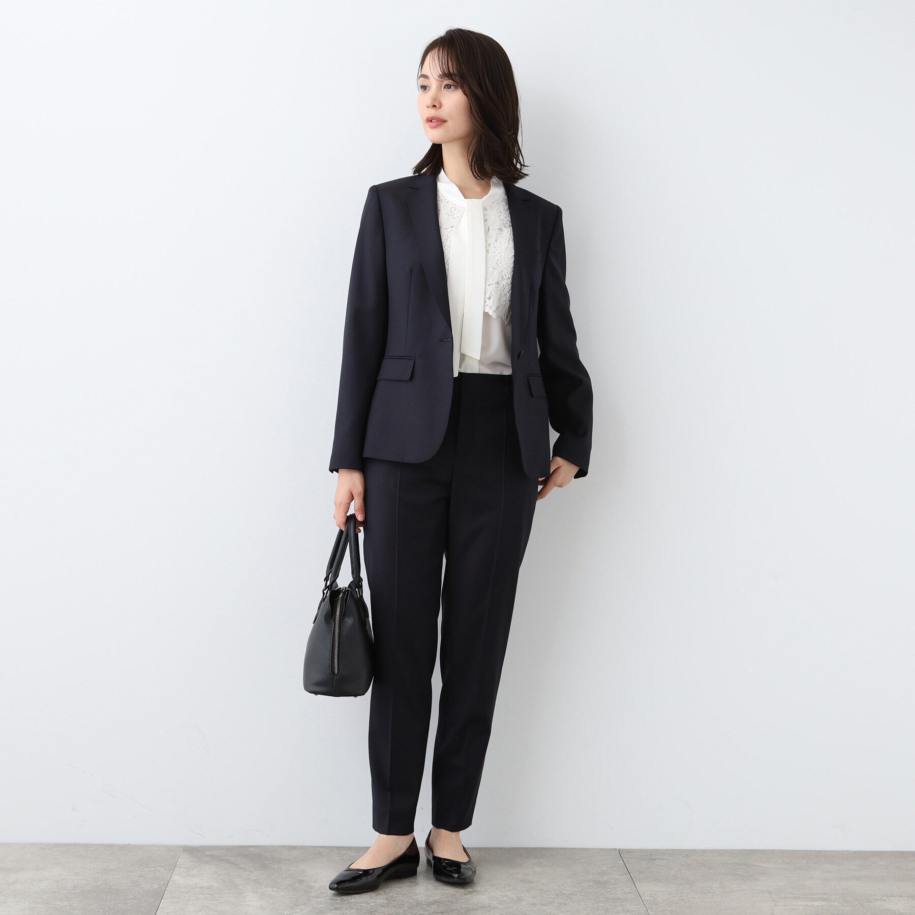 INDIVI「【日本製】スカラップレース ボウタイブラウス」|シャツ・ブラウス|