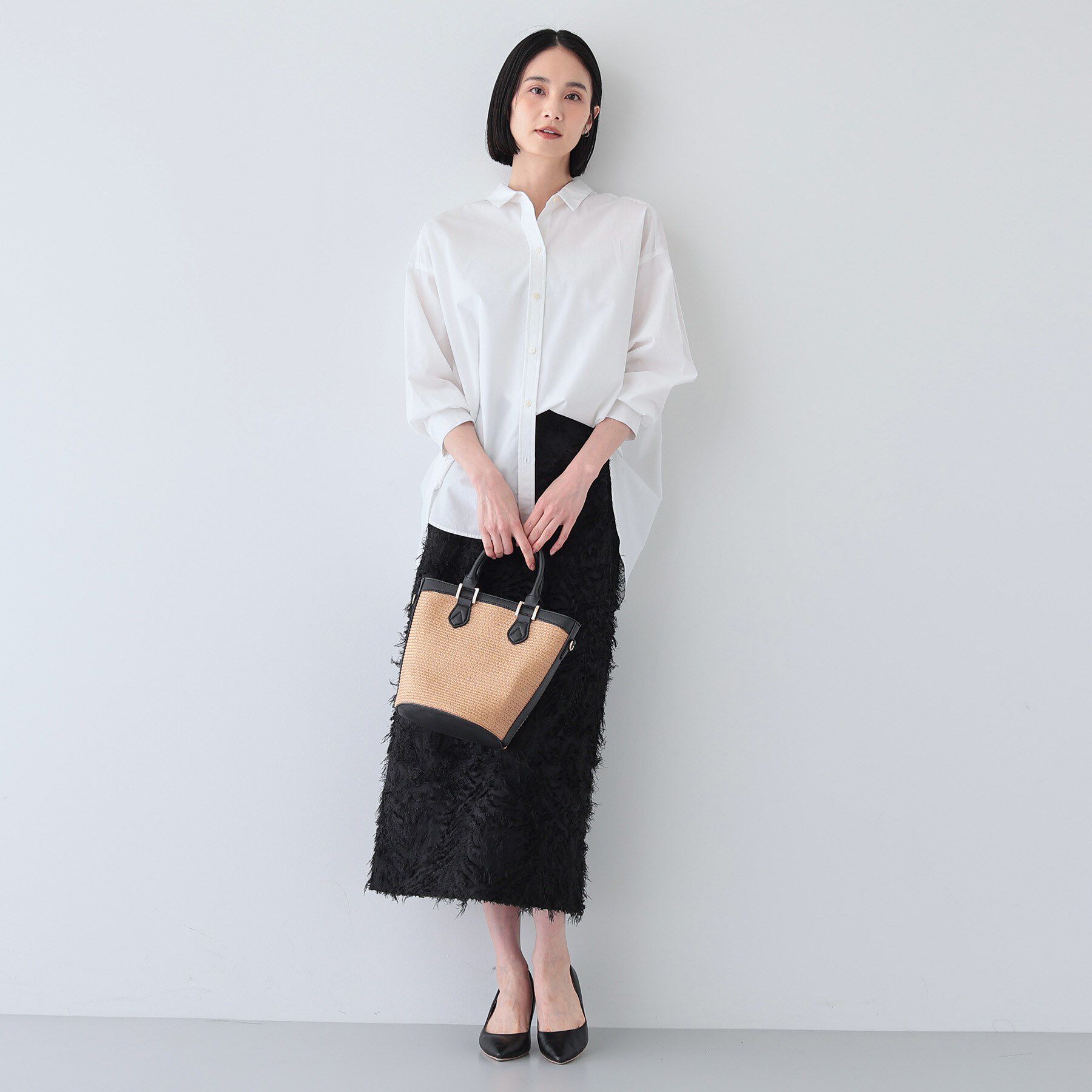 INDIVI「【UVケア／カラーストライプ柄】袖コンシャスシャツ」|シャツ・ブラウス|