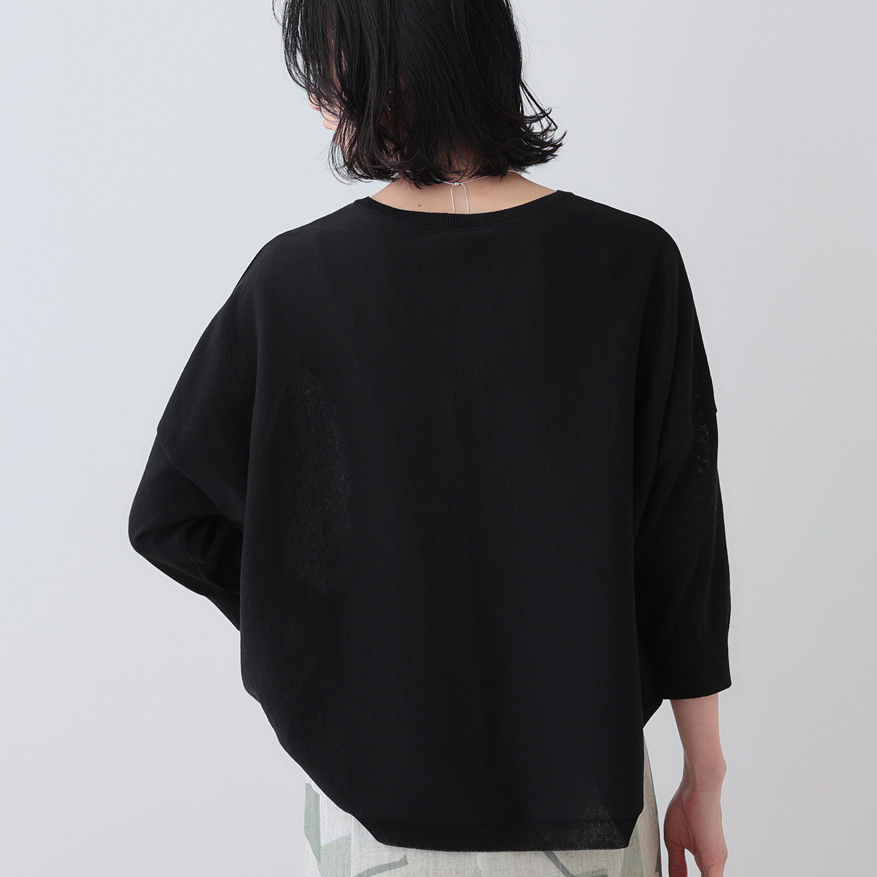 INDIVI「【洗える】コットンリネン ドルマンニット」|ニット・セーター|