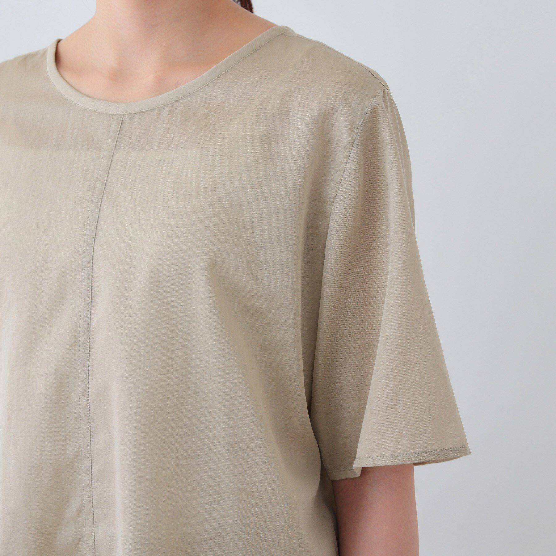 INDIVI「【日本製／SETUP可能】ガーゼ素材Tブラウス」|シャツ・ブラウス|