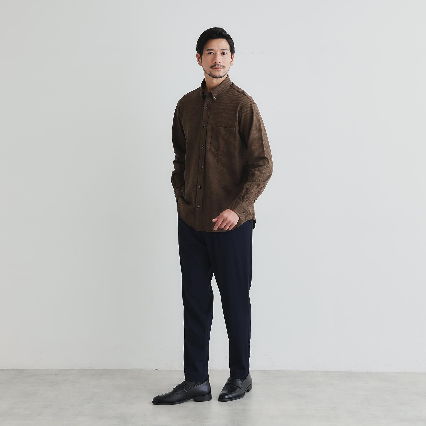 TAKEO KIKUCHI「【抗菌防臭/シーズンレス】シアサッカー ジャージシャツ」|シャツ・ブラウス|