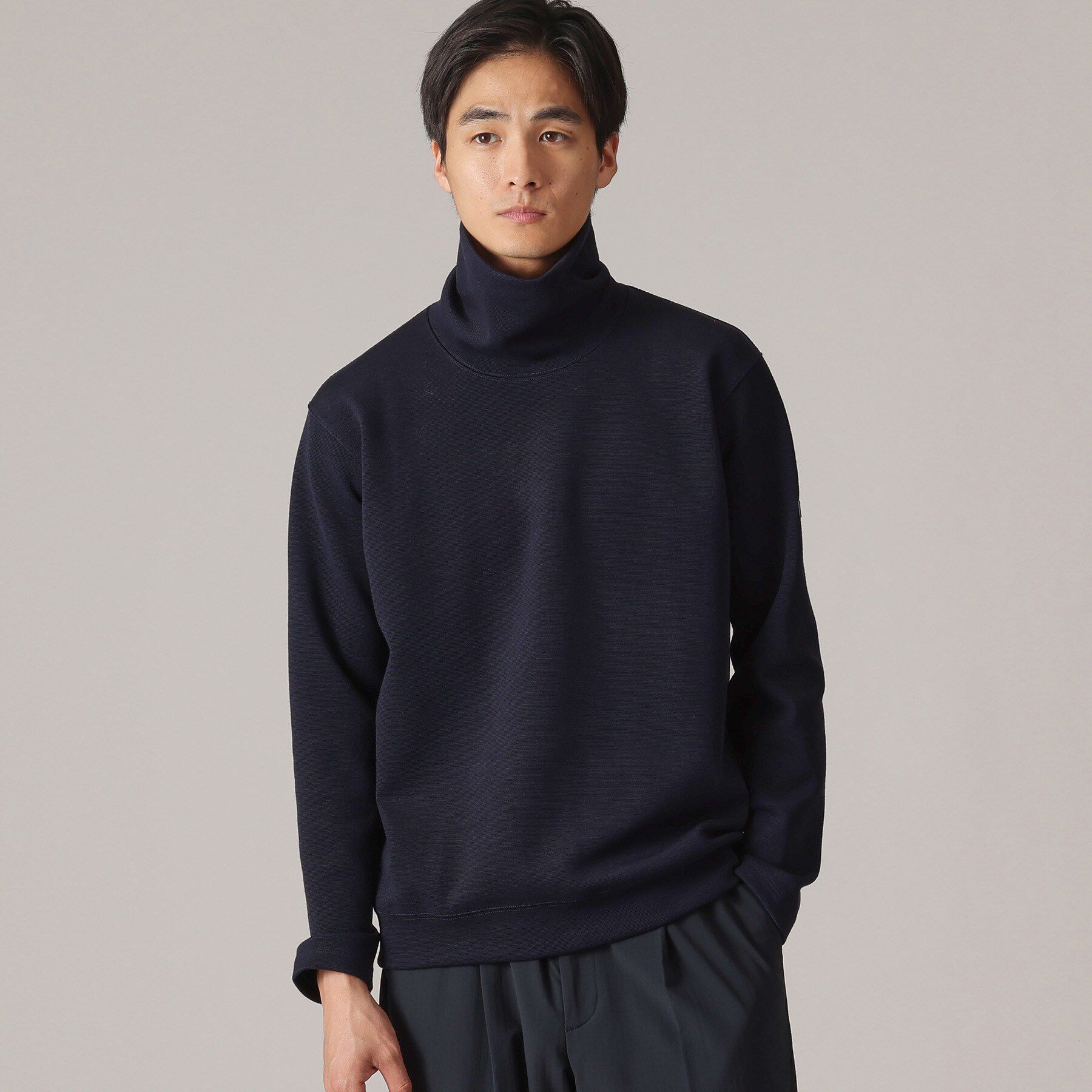 TAKEO KIKUCHI「ウールブレンド オフタートルネック カットソー」|Tシャツ・カットソー|ブルー(093)