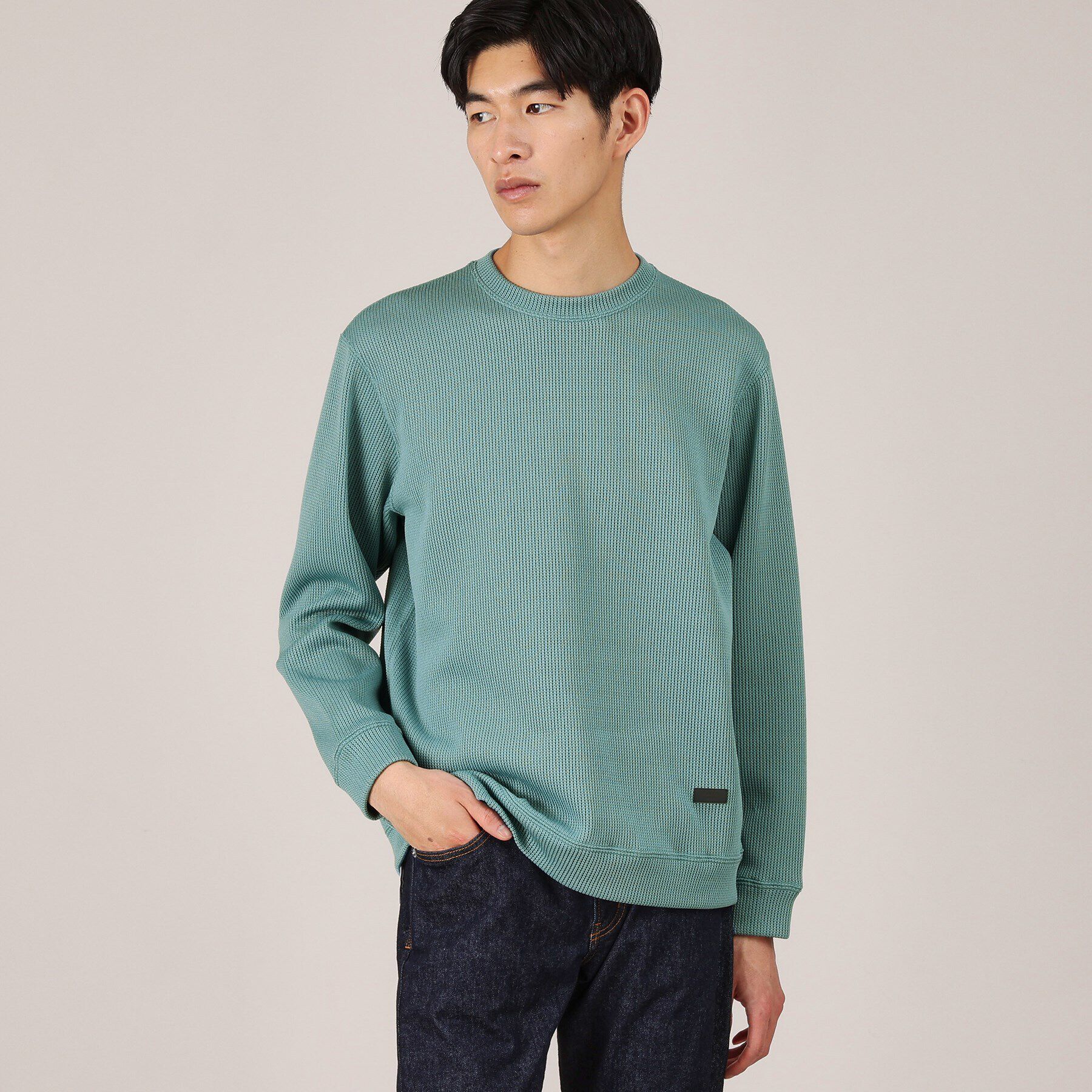 TAKEO KIKUCHI「【Made in JAPAN】ニットライク プルオーバー カットソー」|Tシャツ・カットソー|ブルー(092)