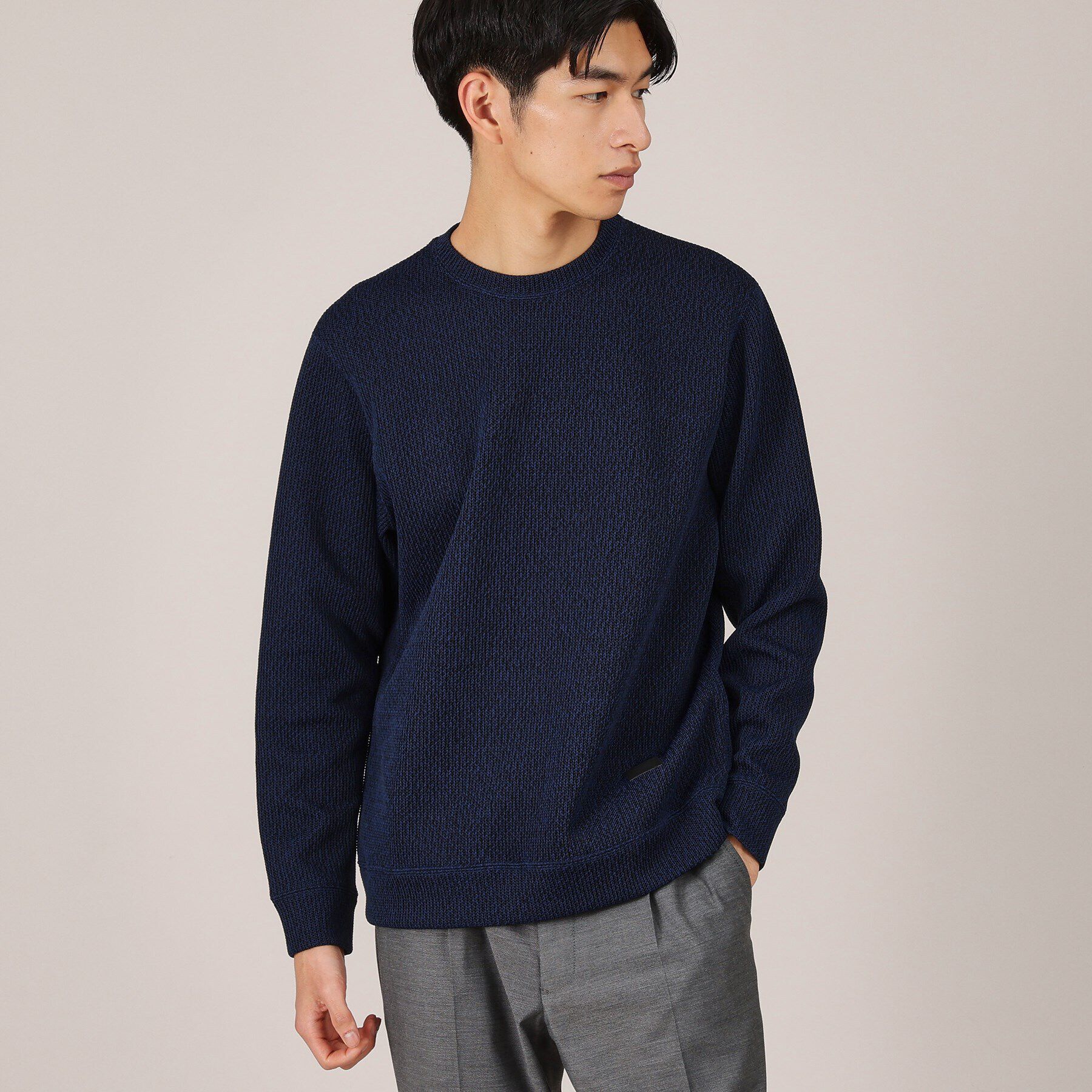 TAKEO KIKUCHI「【Made in JAPAN】ニットライク プルオーバー カットソー」|Tシャツ・カットソー|ブルー(093)