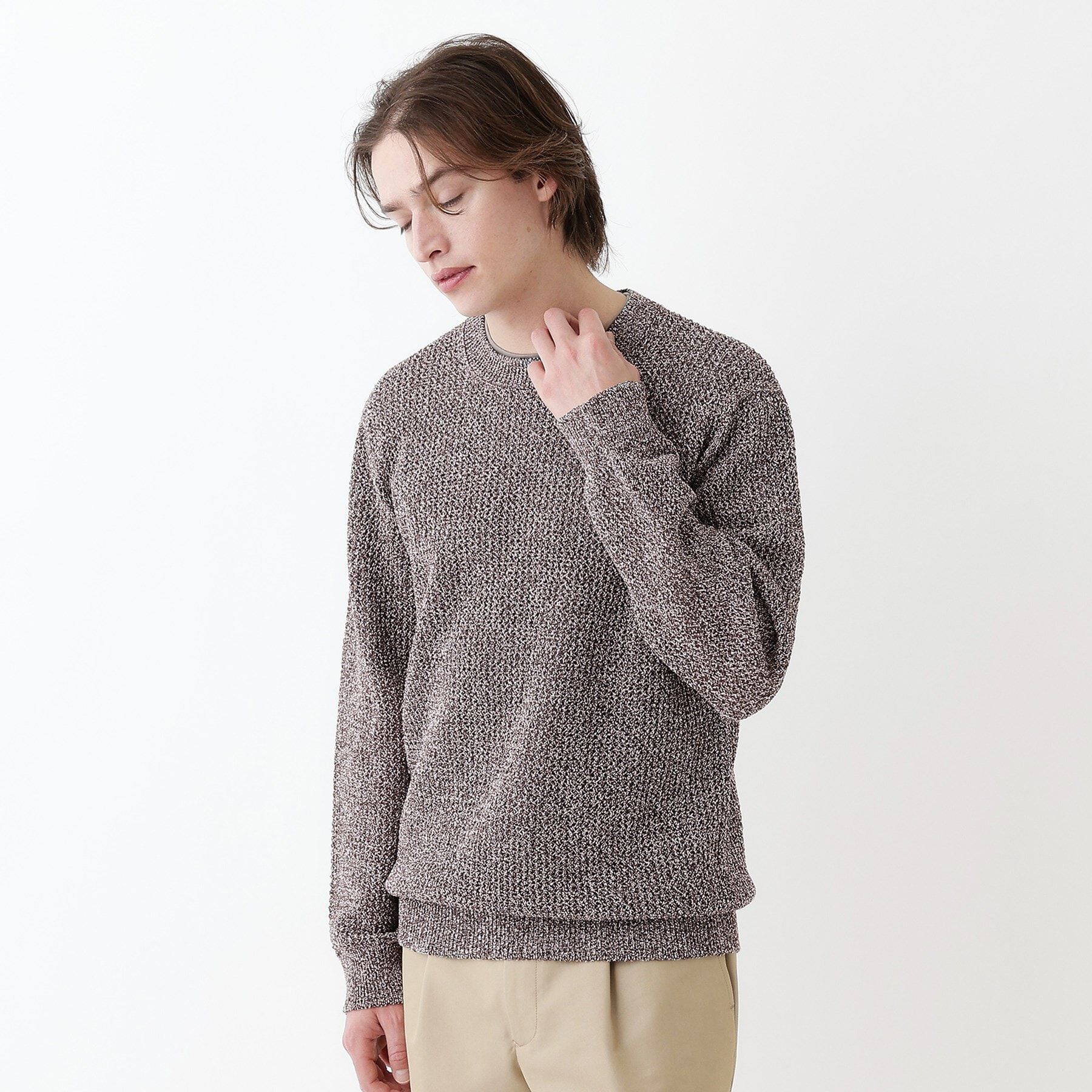 TAKEO KIKUCHI「【THE FLAGSHIP】ペーパーライク メランジニット」|ニット・セーター|