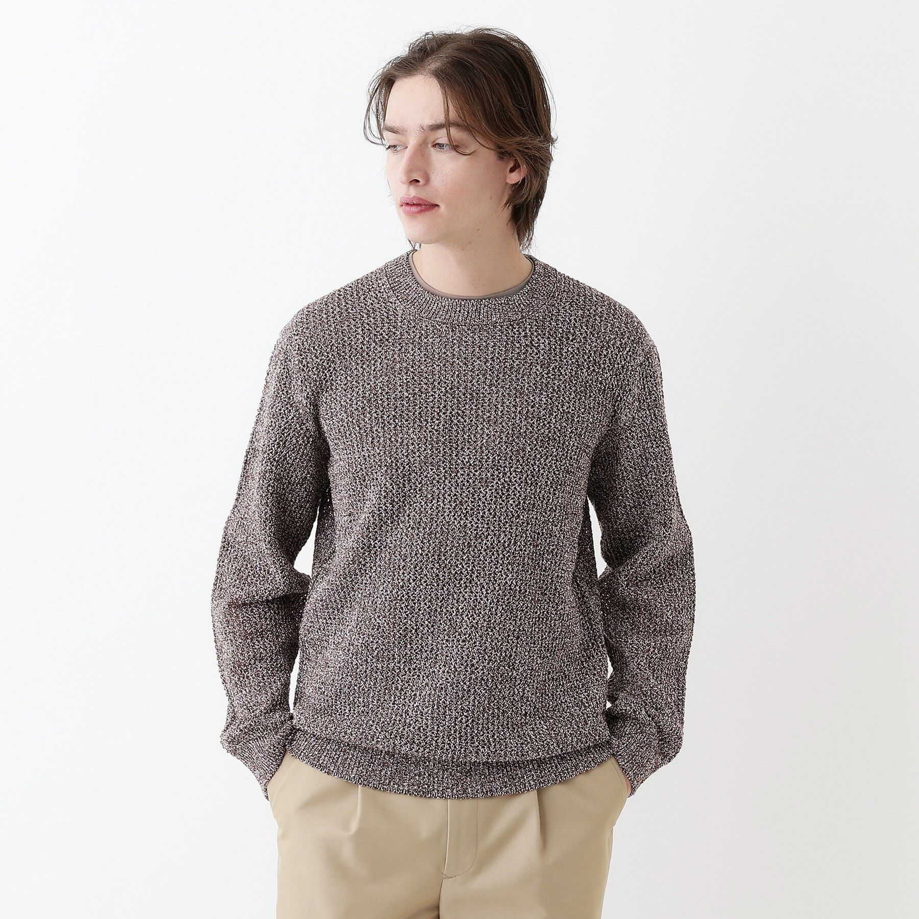 TAKEO KIKUCHI「【THE FLAGSHIP】ペーパーライク メランジニット」|ニット・セーター|
