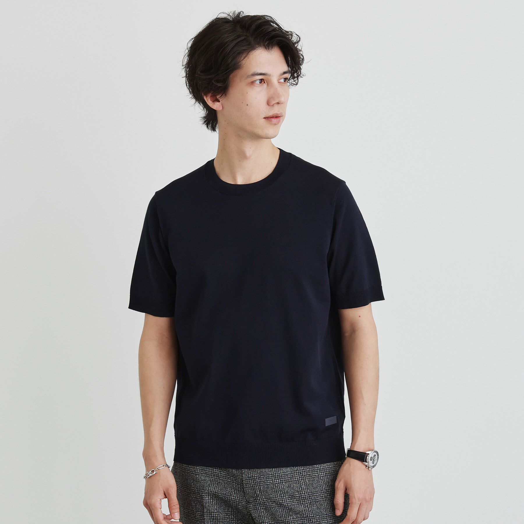 TAKEO KIKUCHI「テーラードニット プルオーバー」|Tシャツ・カットソー|ネイビー(094)
