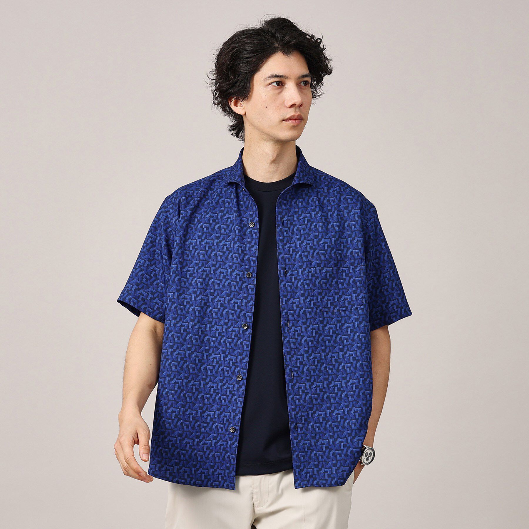 TAKEO KIKUCHI「マイクロパズル柄 半袖シャツ」|シャツ・ブラウス|