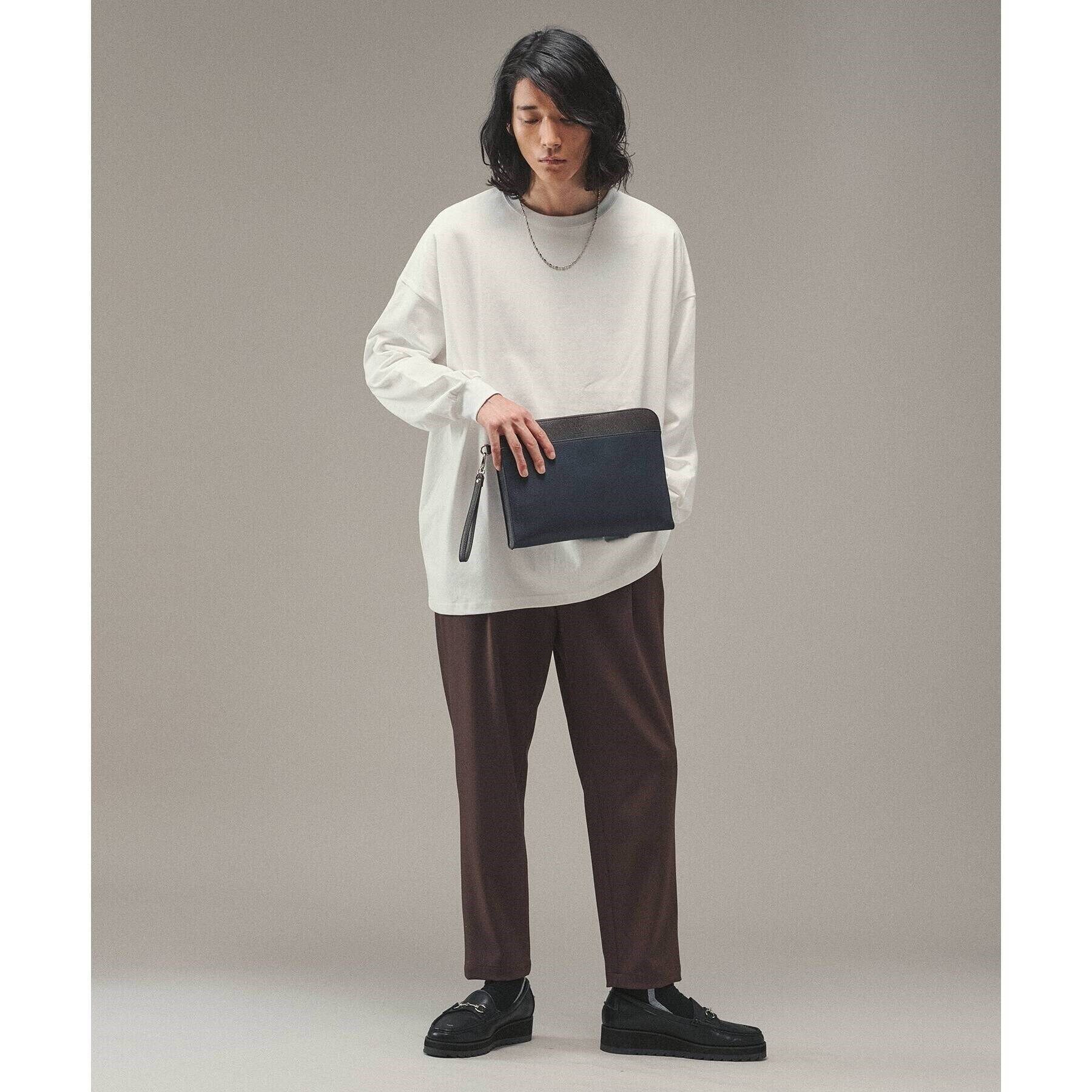 tk.TAKEO KIKUCHI「レザー調ジップクラッチバッグ」|クラッチバッグ|