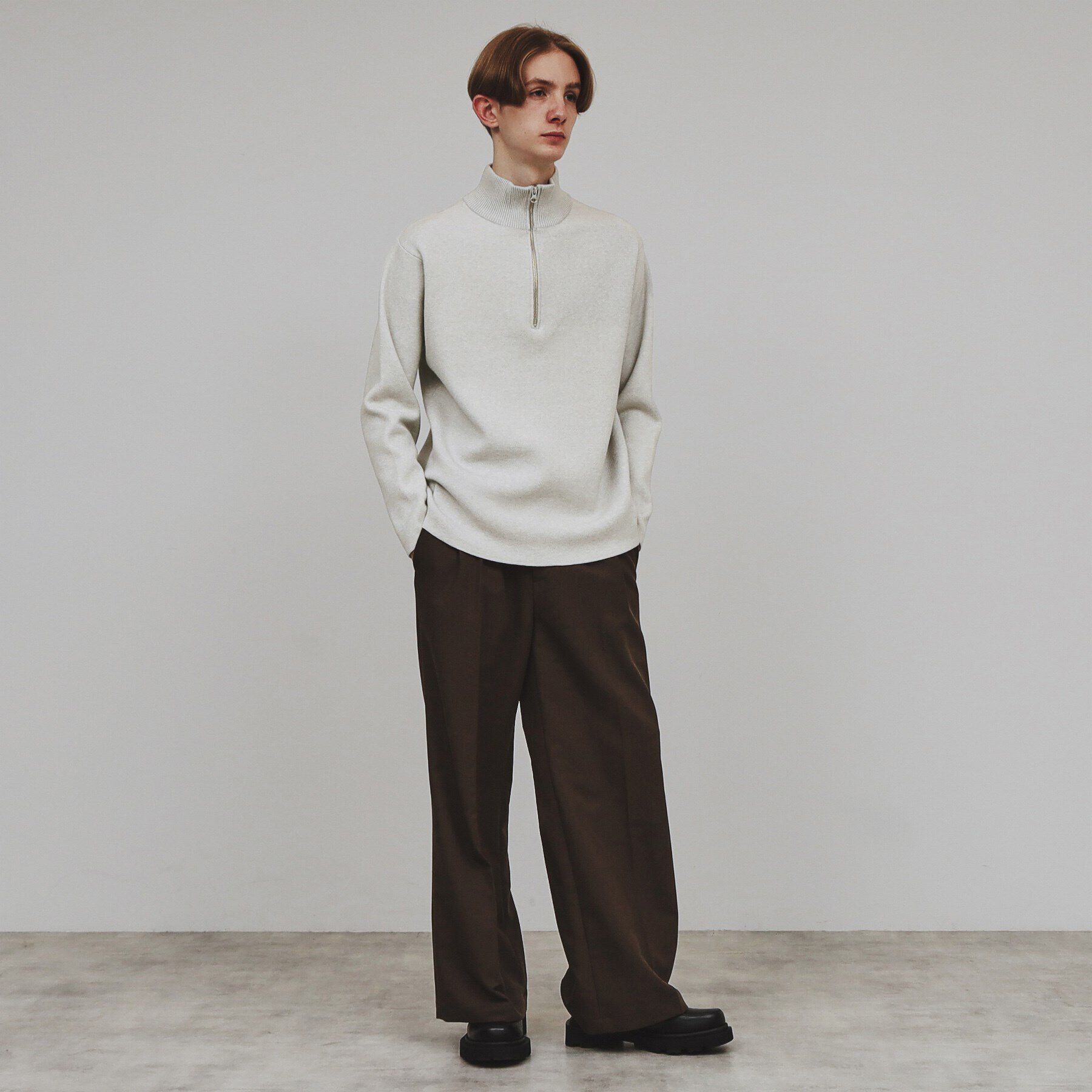 tk.TAKEO KIKUCHI「もちもちハーフジップニット」|ニット・セーター|