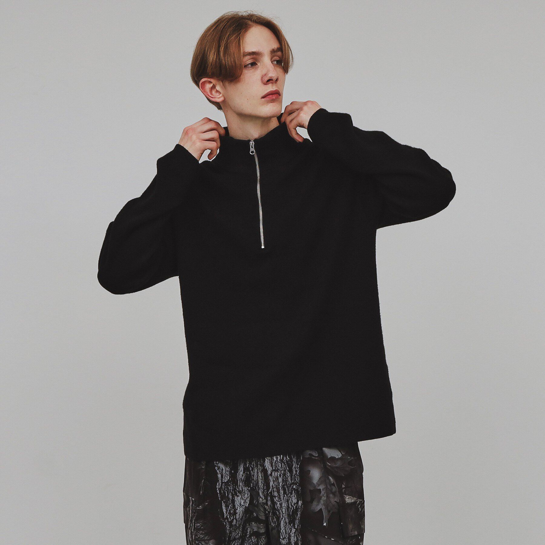 tk.TAKEO KIKUCHI「もちもちハーフジップニット」|ニット・セーター|