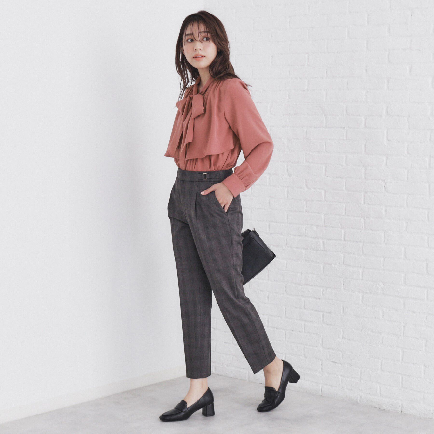 index「《5color/XS-LLsize》レイヤードボウタイブラウス【洗濯機洗い可/イージーアイロン】」|シャツ・ブラウス|