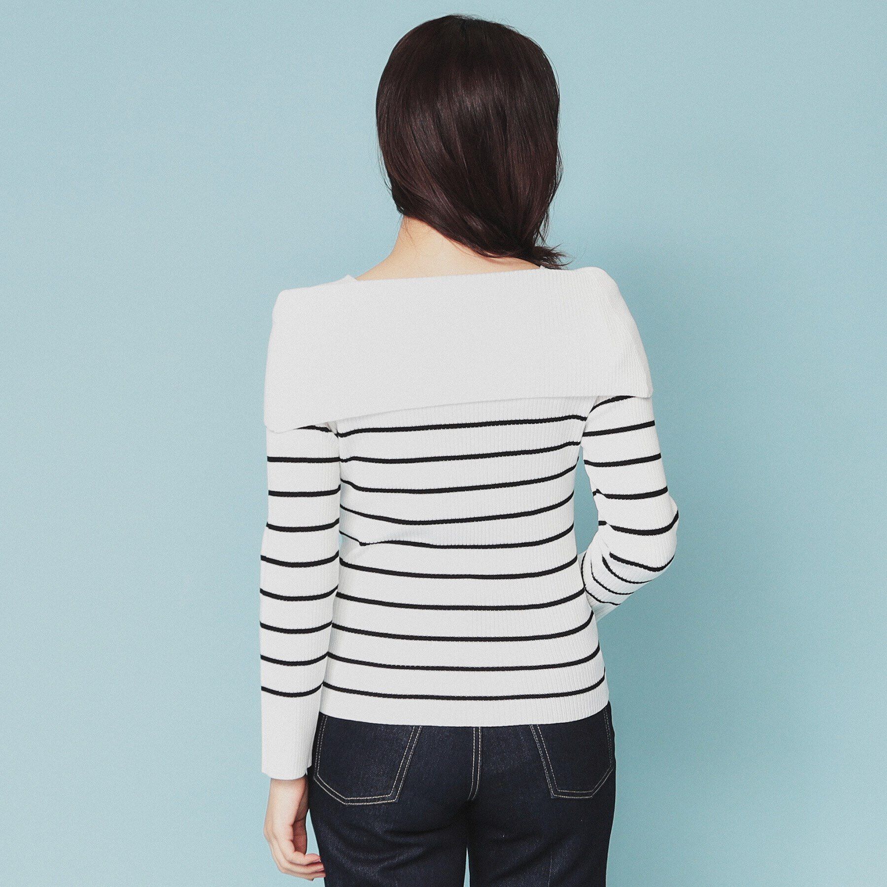 index「《美人百花掲載》オフショルダーリブニット【洗濯機洗い可/抗ピル】」|ニット・セーター|