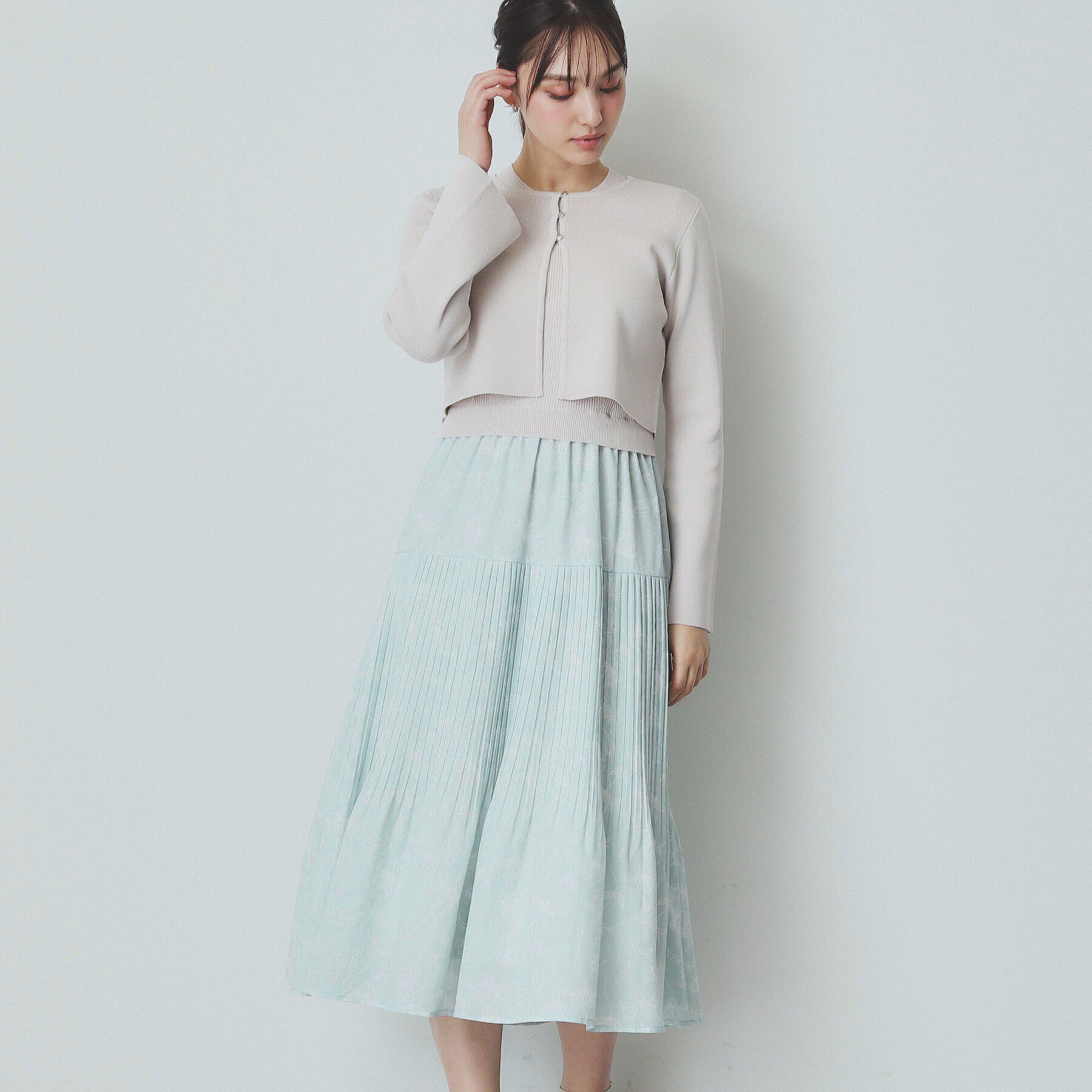 index「《ツインセット》カーディガン&times;ニットドッキングワンピース【洗濯機洗い可】」|スーツ|ライトイエロー(83