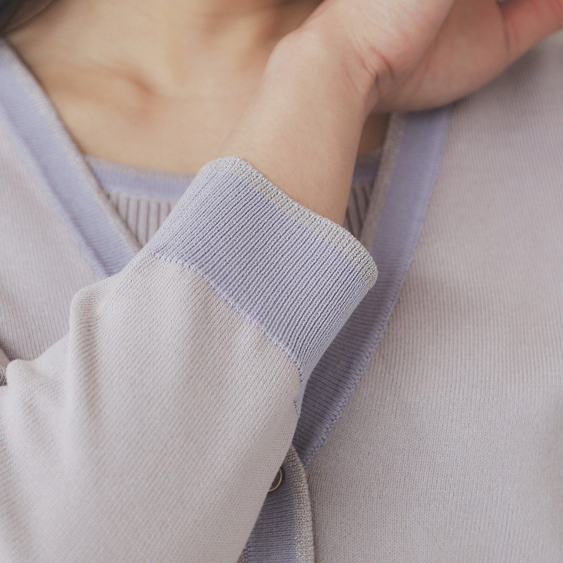 index「《ツインセット》カーディガン&times;バイカラーニットワンピース【洗濯機洗い可/抗ピル】」|スーツ|