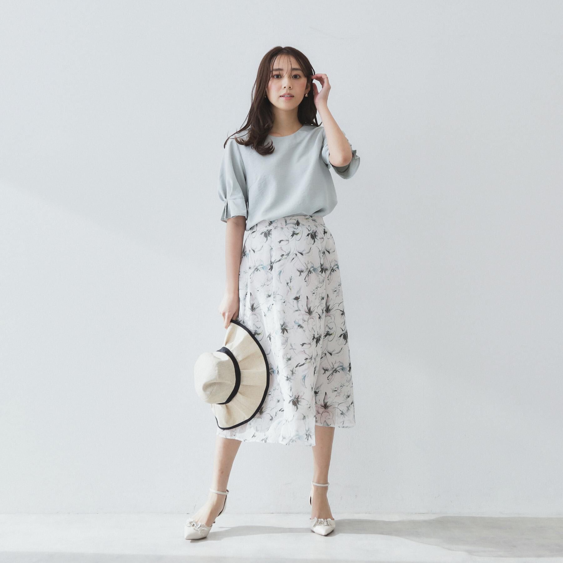 index「シアーフラワーフレアスカート【洗濯機洗い可】」|スカート|