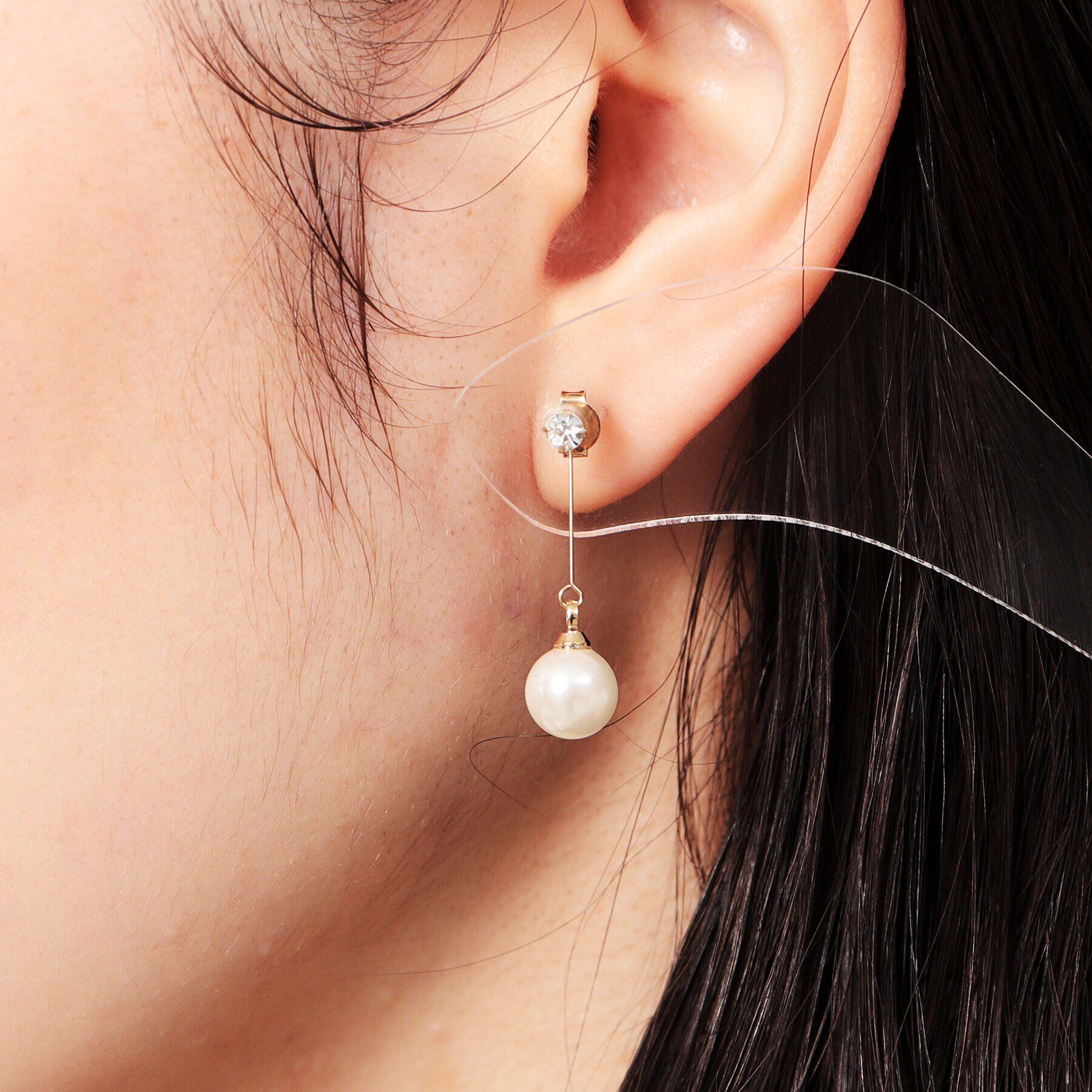 OPAQUE.CLIP「パール調&times;ビジューピアス」|ピアス|