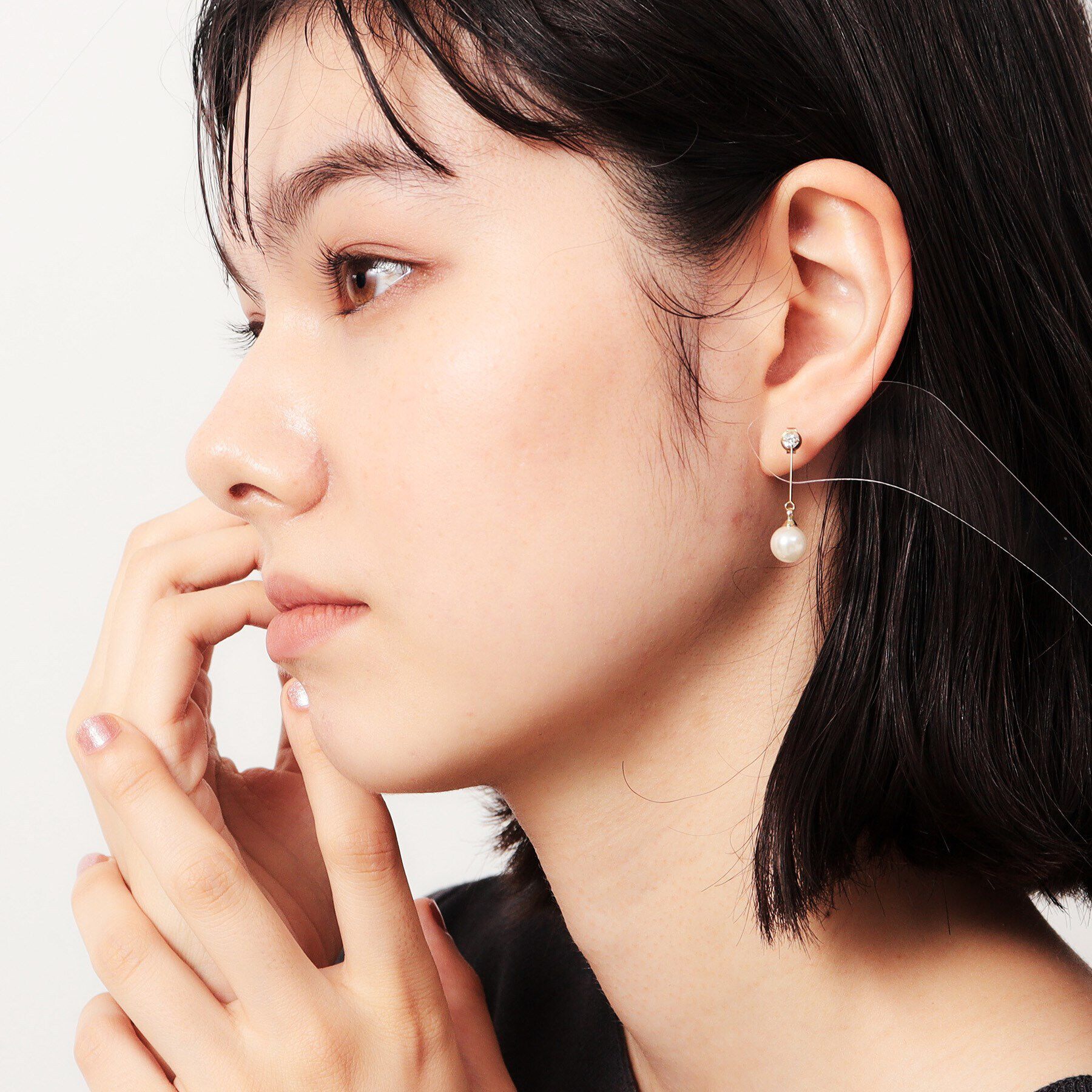 OPAQUE.CLIP「パール調&times;ビジューピアス」|ピアス|