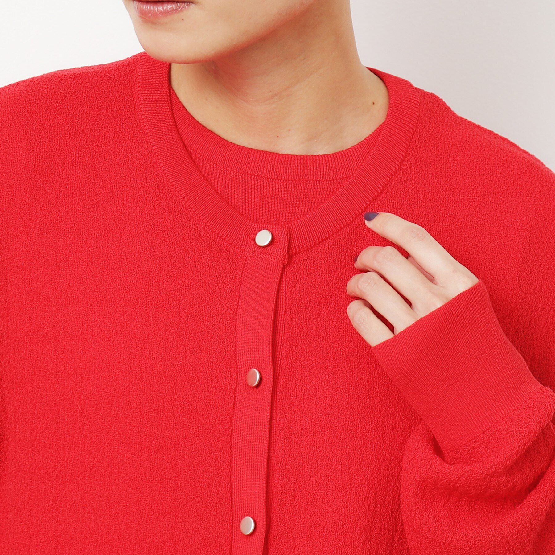 OPAQUE.CLIP「シアー柄編みニットカーディガン【洗える】」|カーディガン|