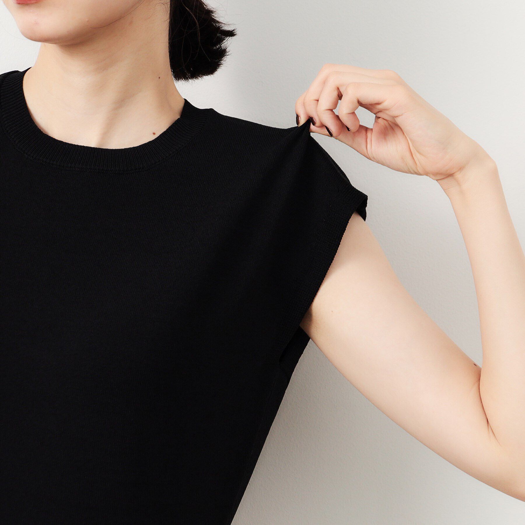 OPAQUE.CLIP「フレンチスリーブニットドッキングワンピース【洗濯機洗い可】」|ワンピース|