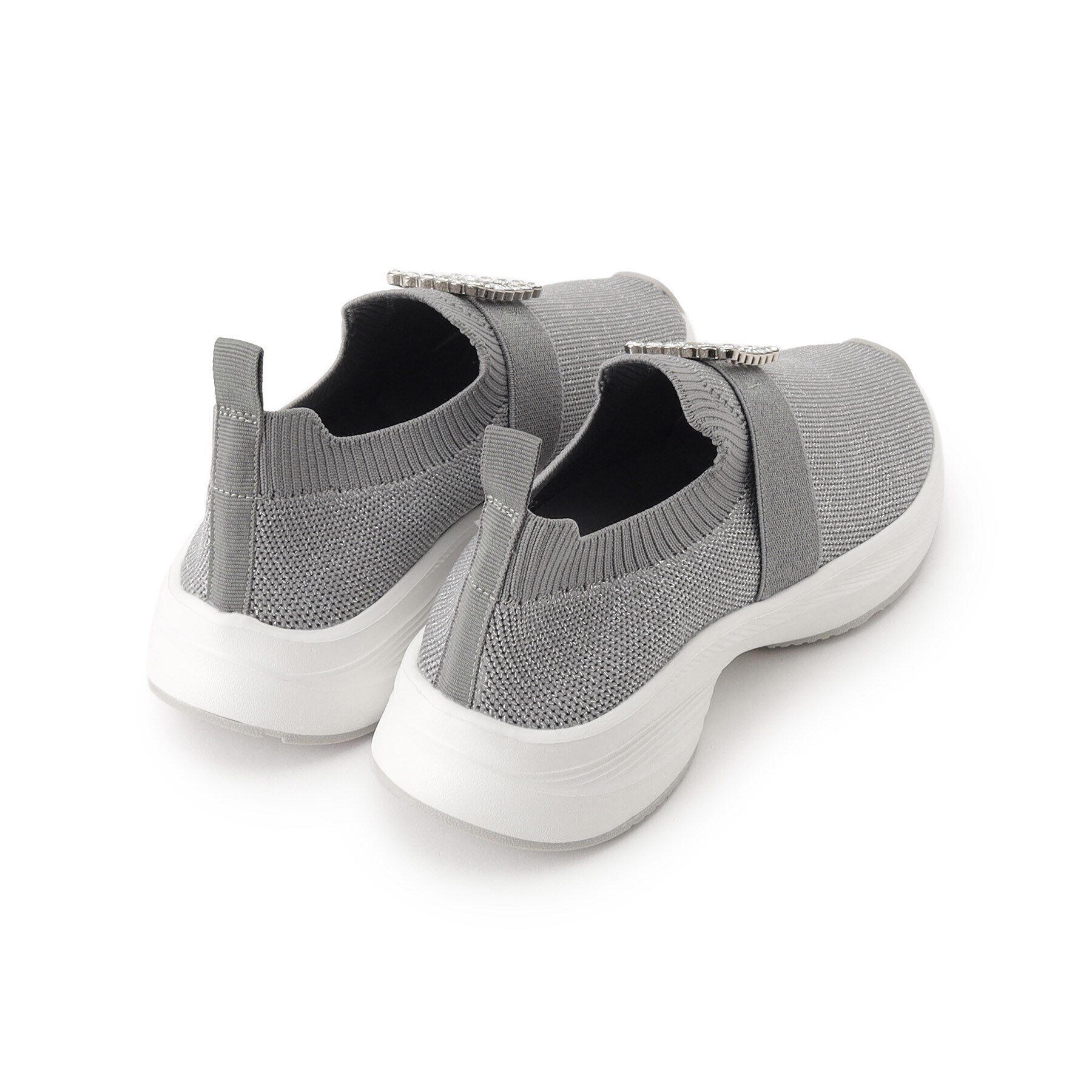 OPAQUE.CLIP「【軽量】ビジュー付きラメニットスニーカー」|スニーカー|