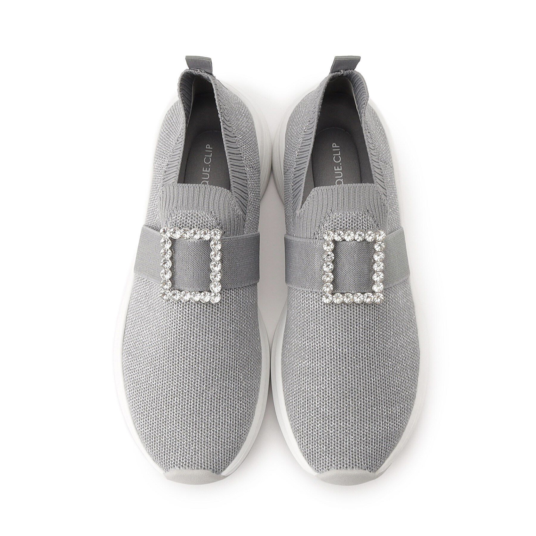 OPAQUE.CLIP「【軽量】ビジュー付きラメニットスニーカー」|スニーカー|