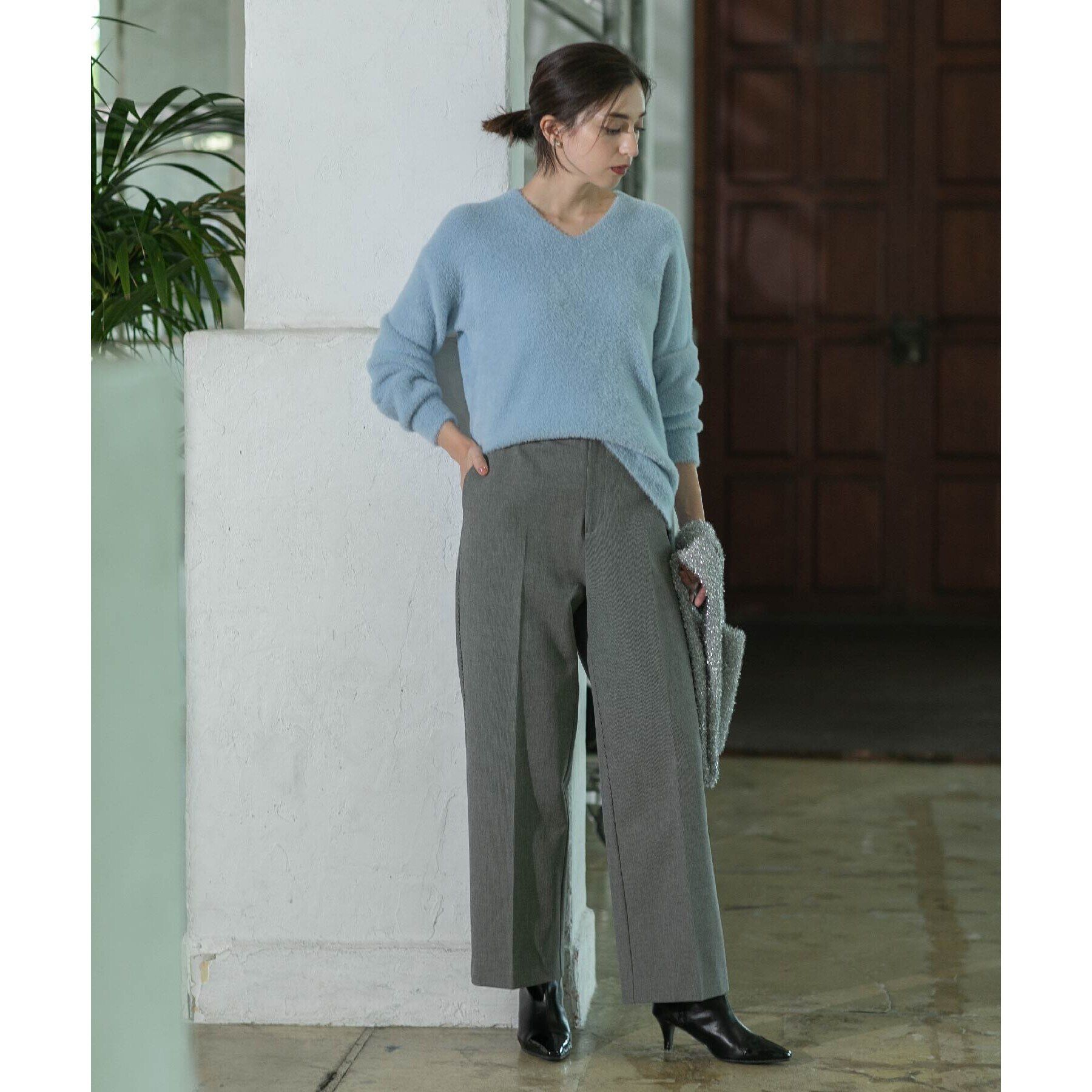 OPAQUE.CLIP「《SS-LLsize》着丈が選べる！裏起毛ストレッチワイドパンツ【蓄熱素材/洗濯機洗い可】」|その他|