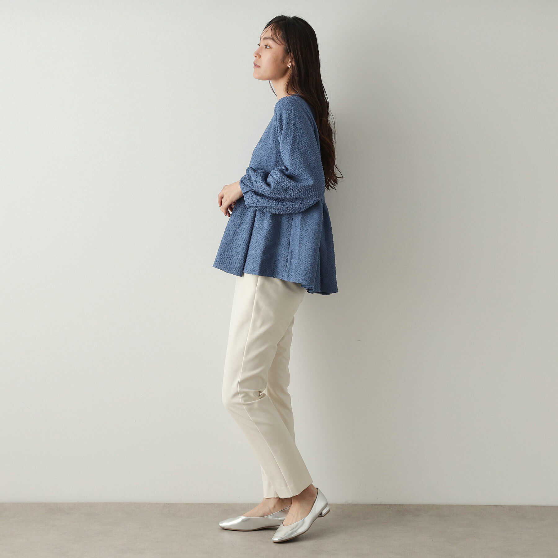 OPAQUE.CLIP「ふくれジャカードペプラムブラウス【洗濯機洗い可】」|シャツ・ブラウス|