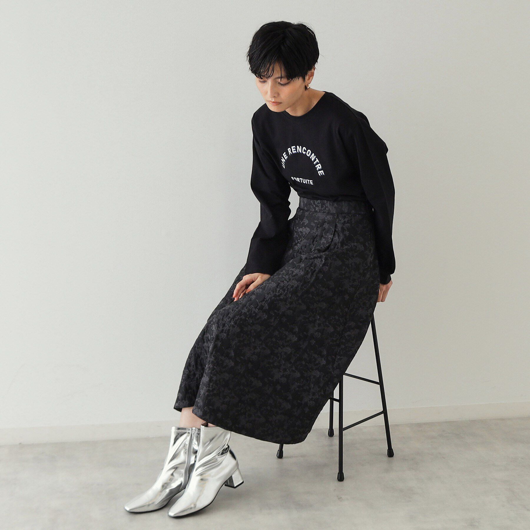 OPAQUE.CLIP「《STORY掲載》ロゴプリントロングTシャツ【洗濯機洗い可】」|Tシャツ・カットソー|