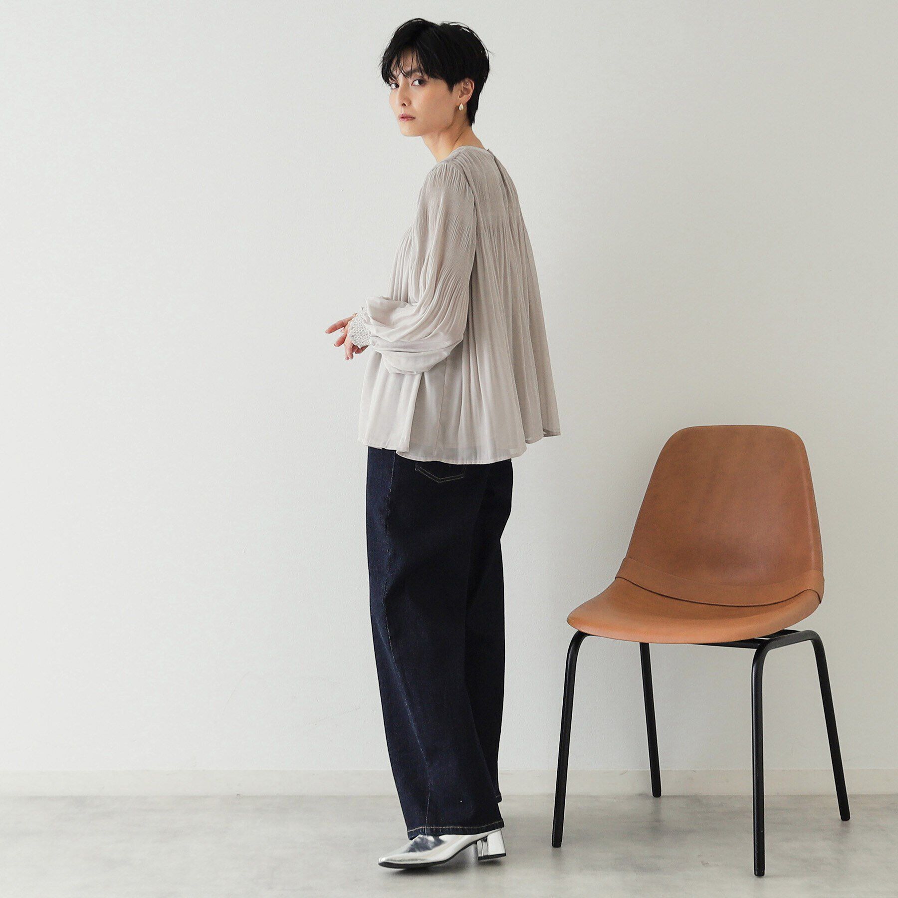 OPAQUE.CLIP「マジョリカブリーツブラウス【洗濯機洗い可】」|シャツ・ブラウス|