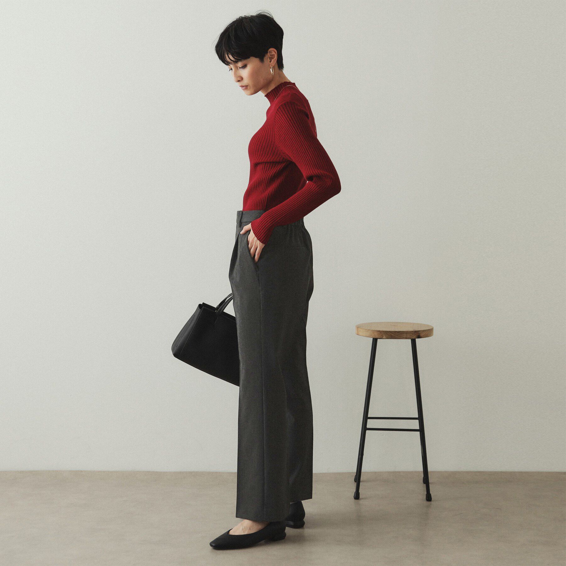 OPAQUE.CLIP「《S-LLsize》裏起毛ストレッチフレアパンツ【吸湿発熱/洗濯機洗い可】」|その他|