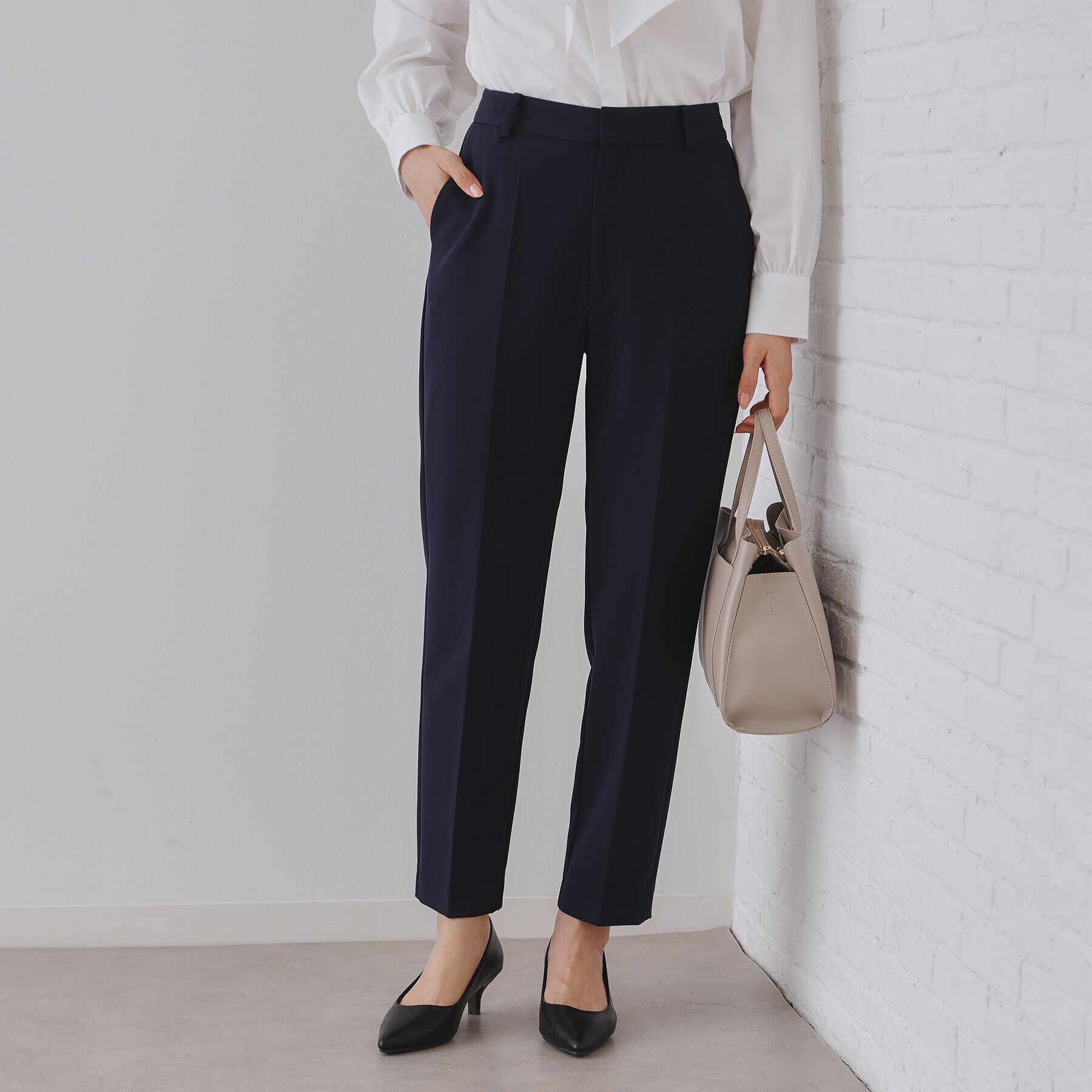 OPAQUE.CLIP「《通勤・セレモニー/セットアップ対応》テーパードパンツ/ダブルクロス【洗濯機洗い可】」|その他|