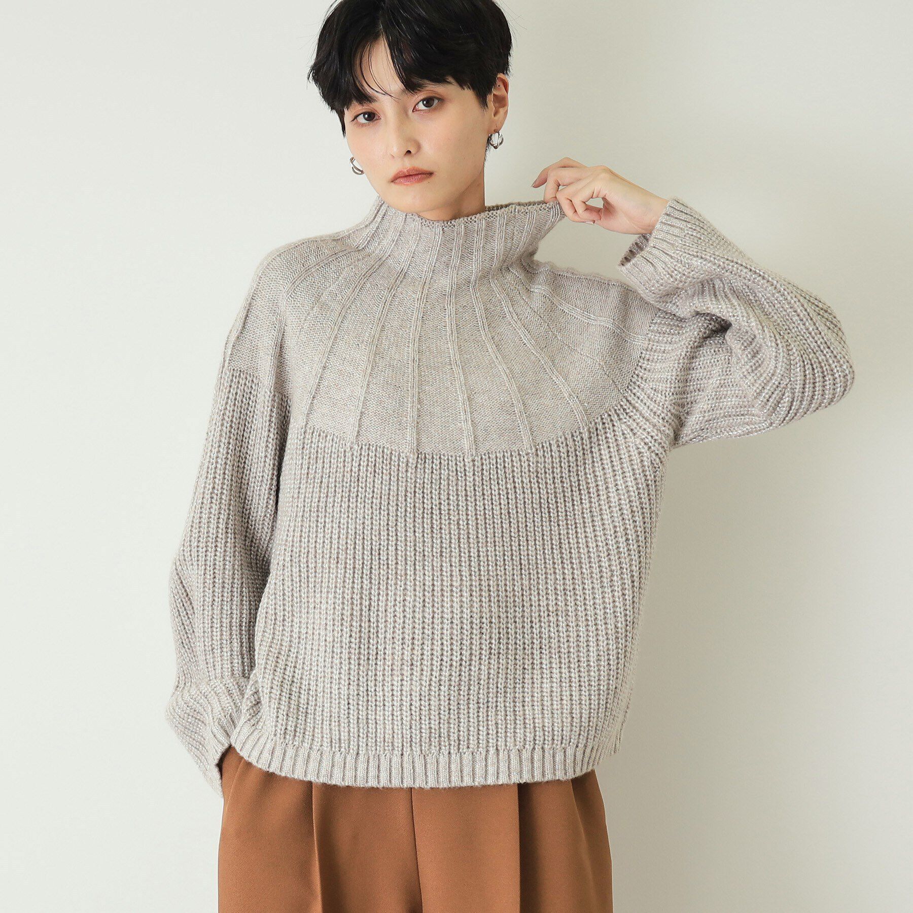 OPAQUE.CLIP「ラメ混ハイネックニット【洗濯機洗い可】」|ニット・セーター|