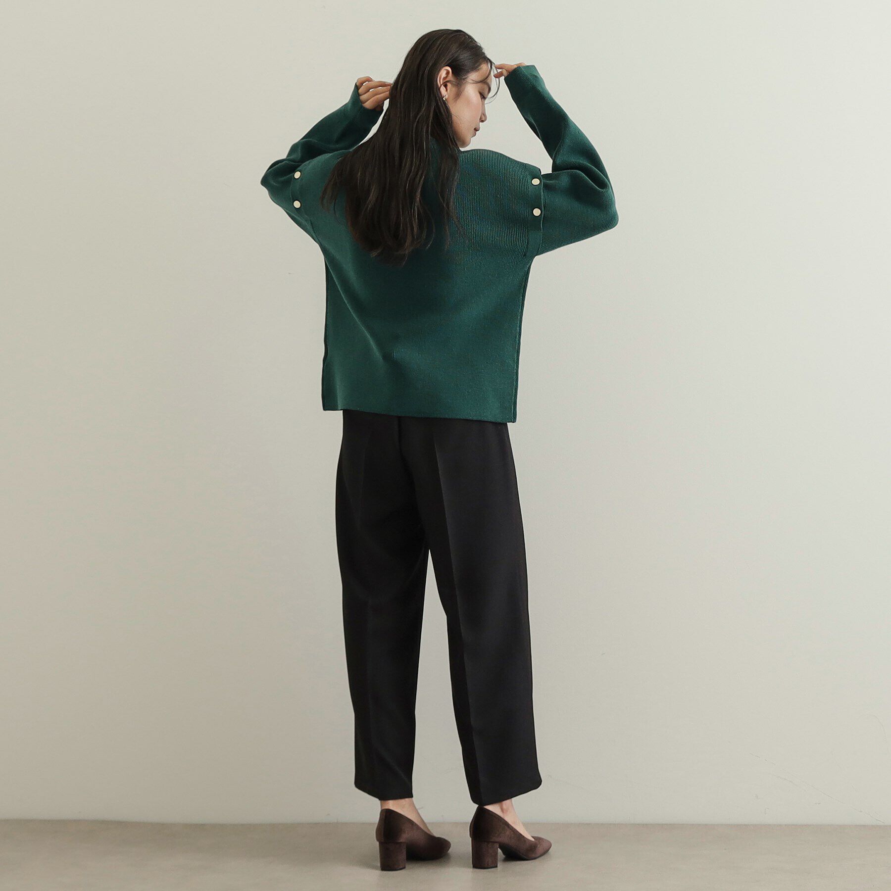 OPAQUE.CLIP「肩ボタンデザインニット【洗濯機洗い可】」|ニット・セーター|