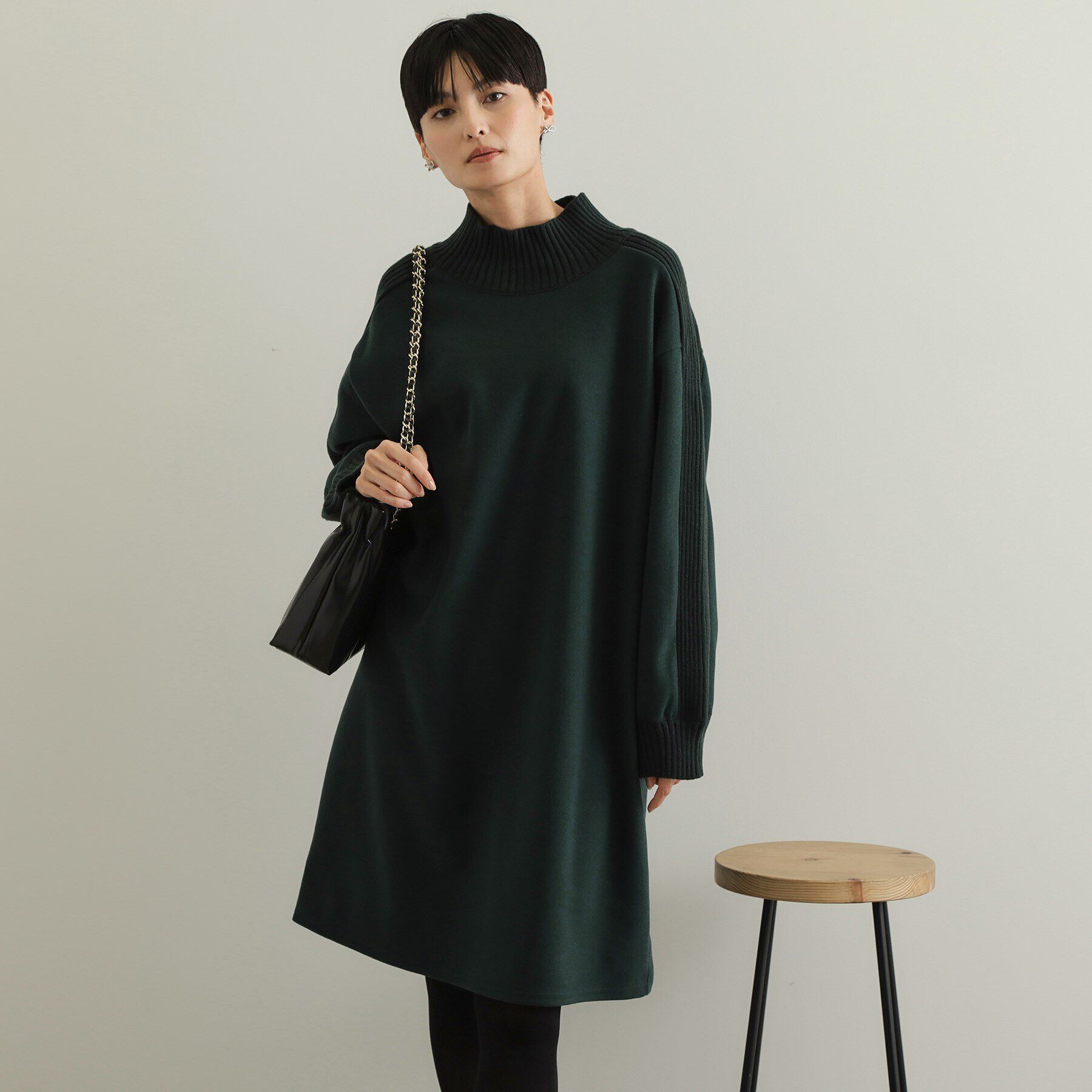 OPAQUE.CLIP「ウールライクメルトンミディワンピース【洗濯機洗い可】」|ワンピース|