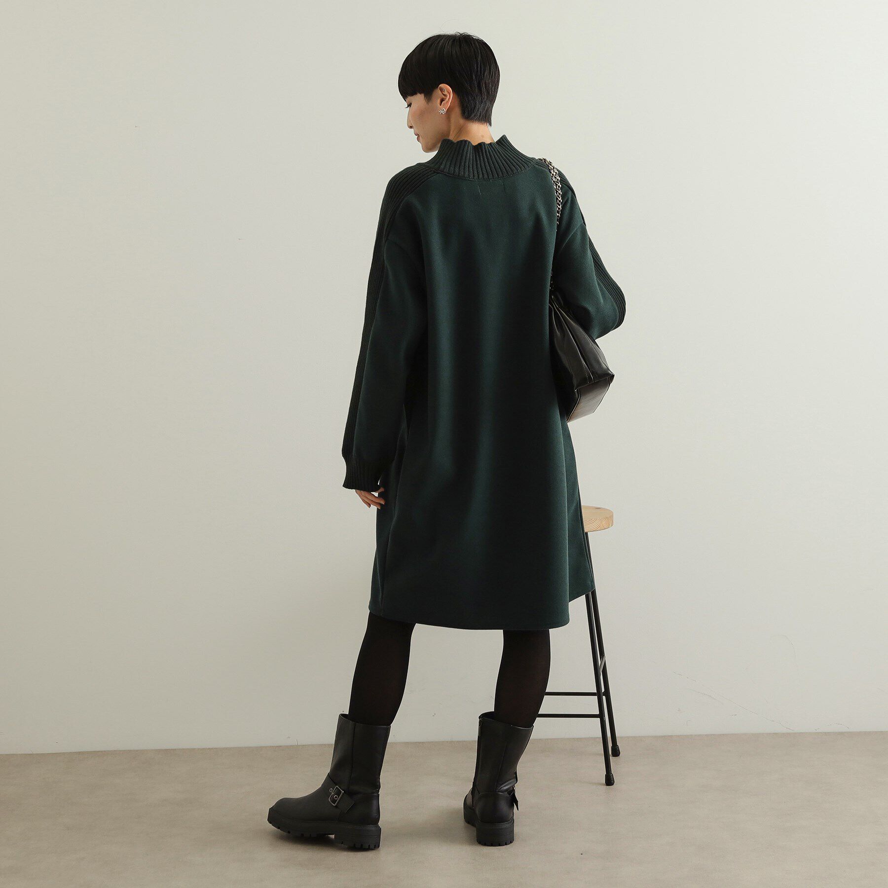 OPAQUE.CLIP「ウールライクメルトンミディワンピース【洗濯機洗い可】」|ワンピース|