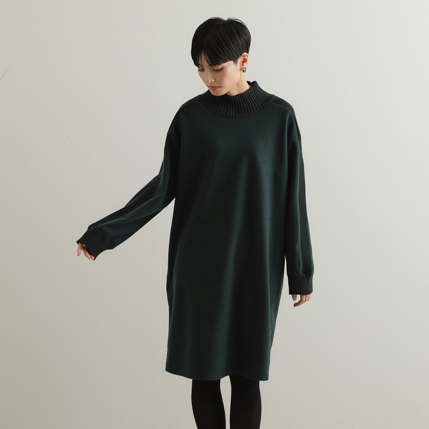 OPAQUE.CLIP「ウールライクメルトンミディワンピース【洗濯機洗い可】」|ワンピース|